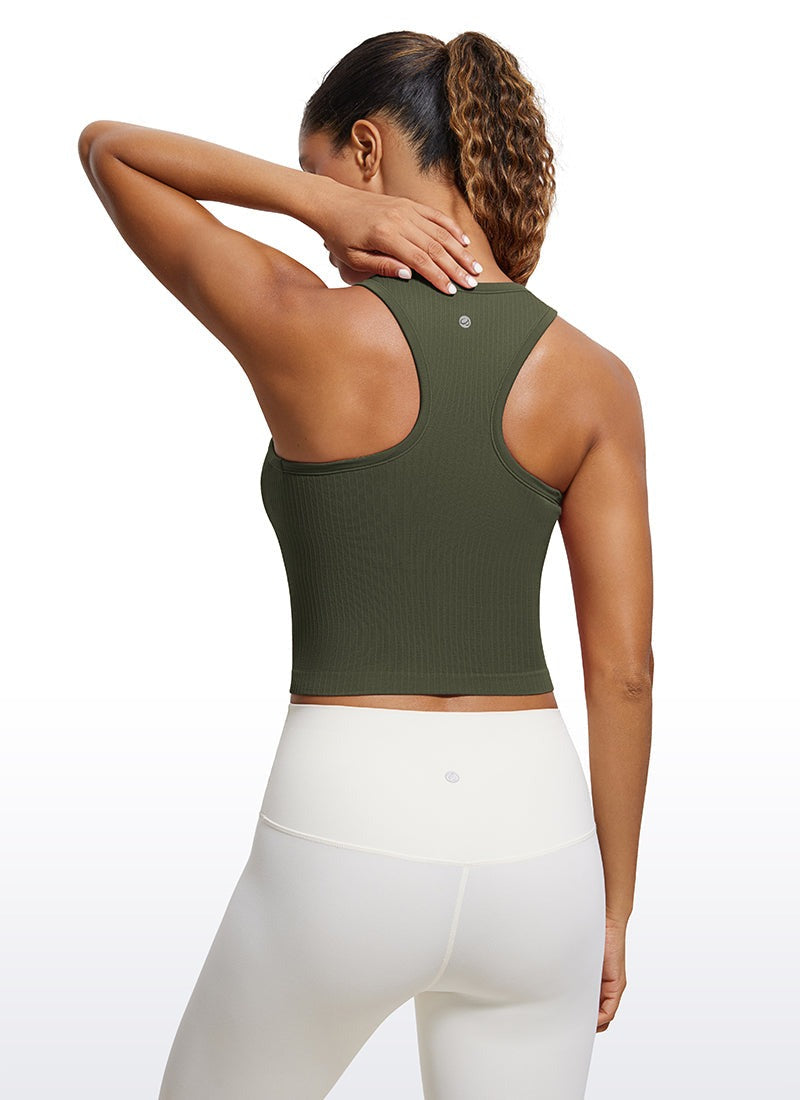 Seamless Ribbed Racerback Crop Tank