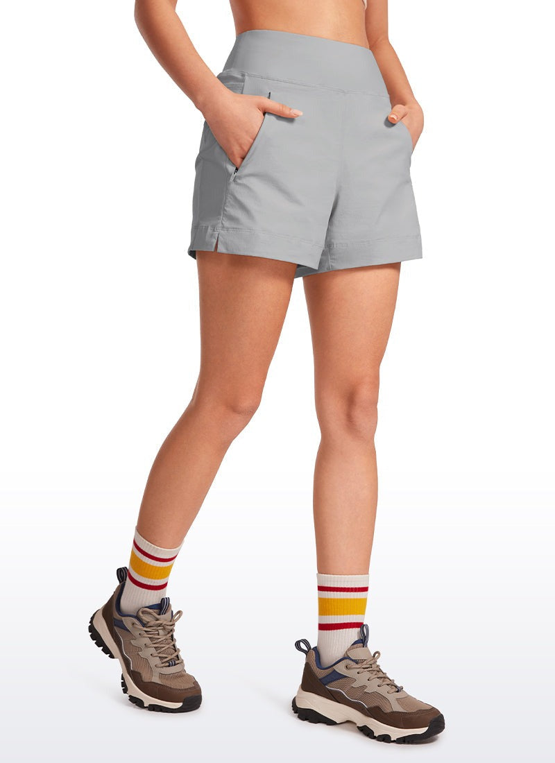 Ripstop Zip Pocket Mid Rise Shorts 4''