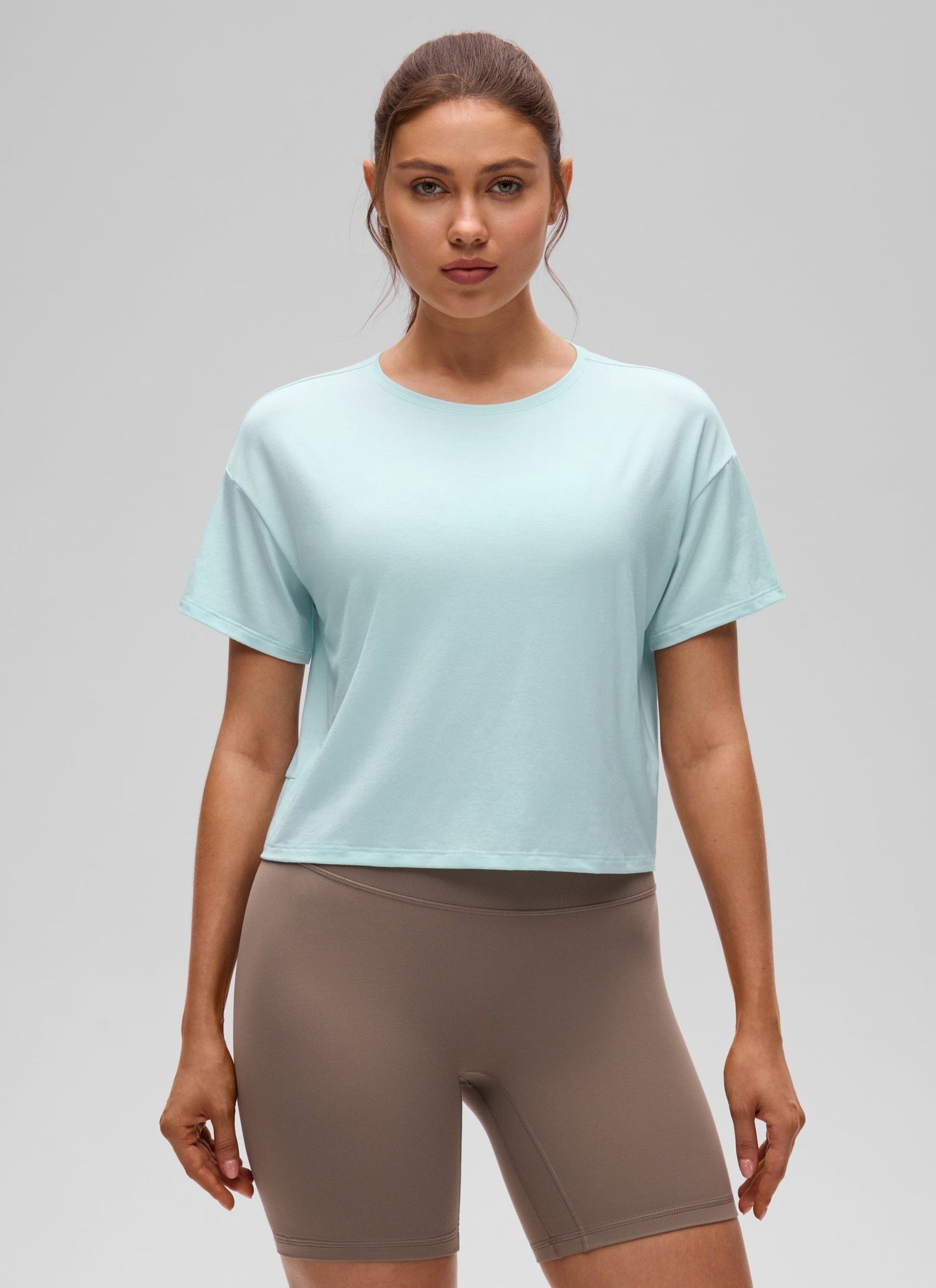 Open Back Cropped Short Sleeve