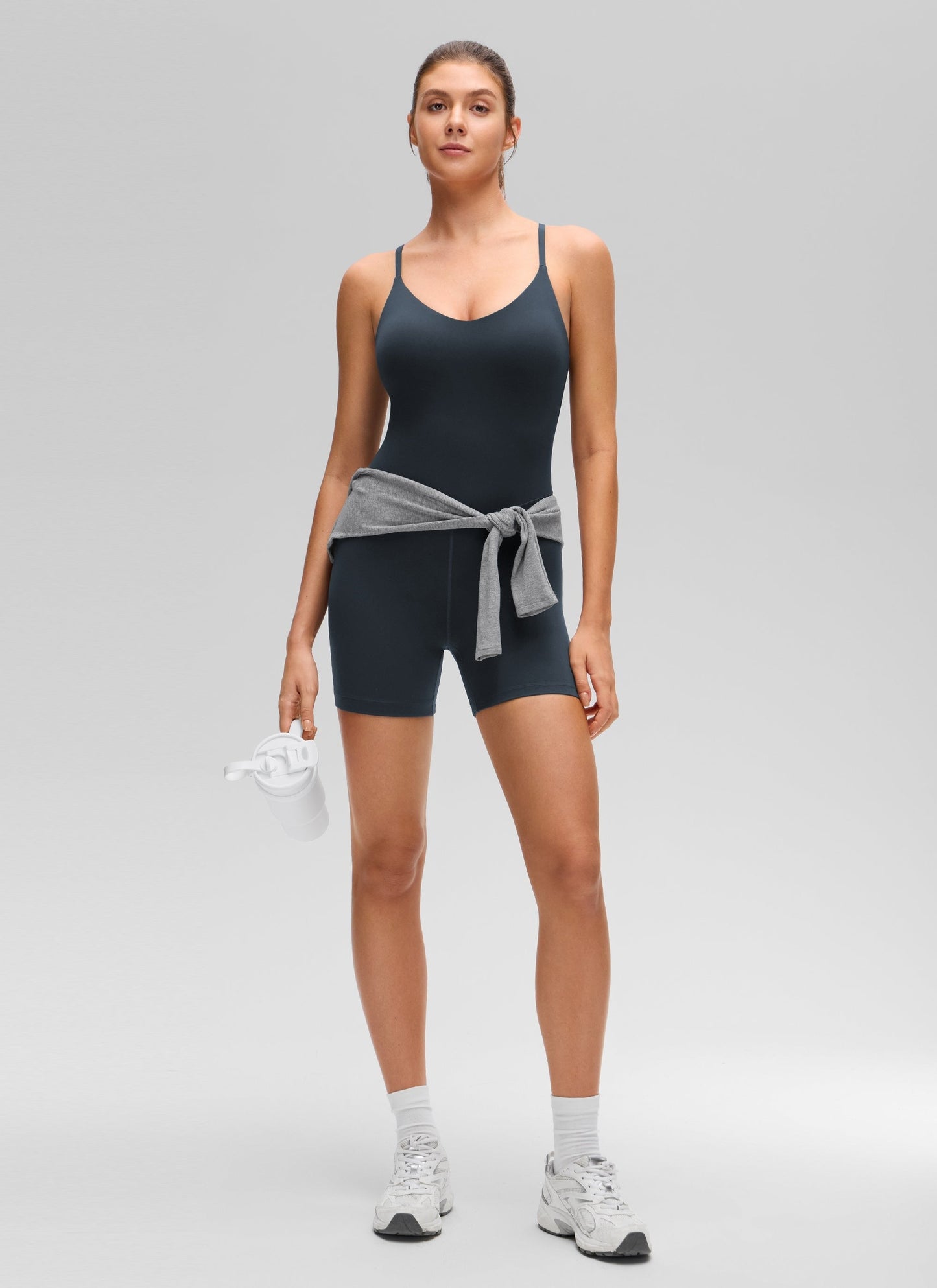 Butterluxe Cross Back Built in Bra Romper 5''