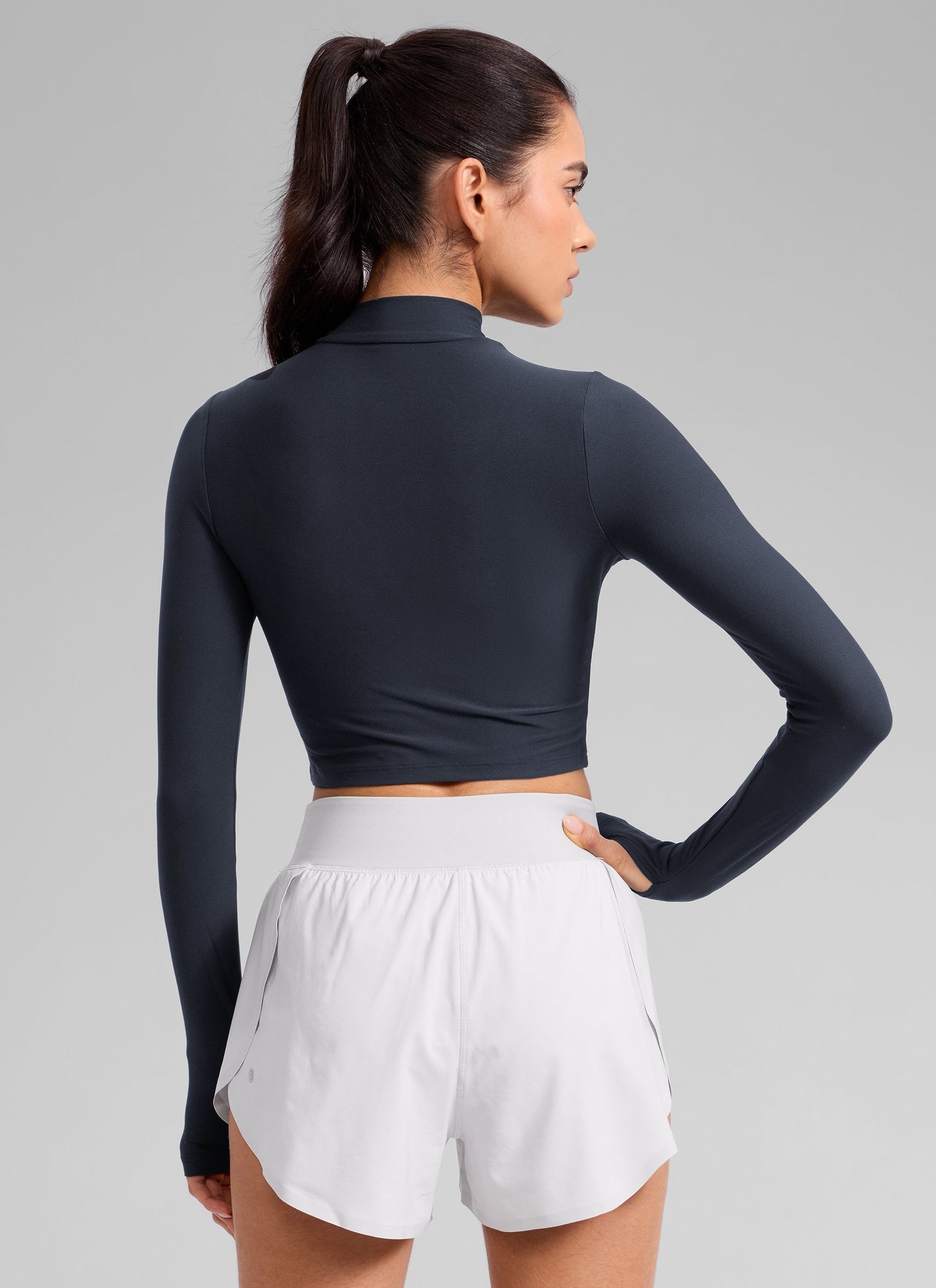Cloudweight Mock Neck Crop Long Sleeve