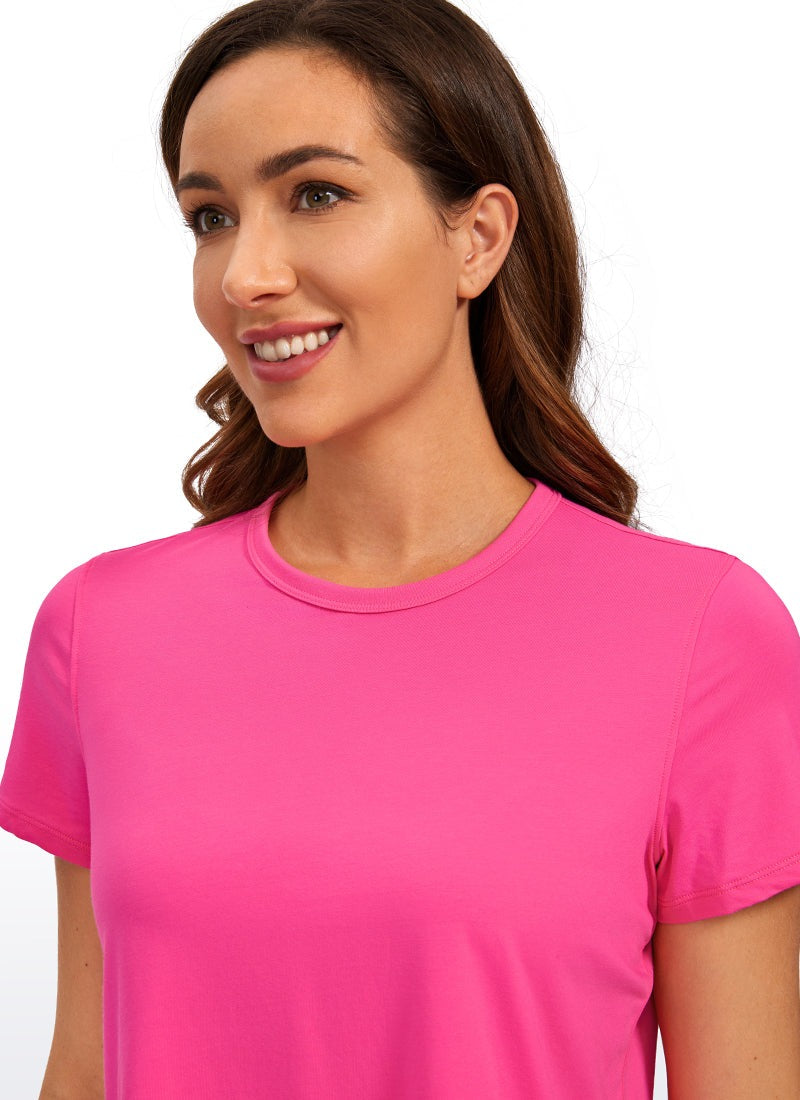 Pima Cotton Classic-Fit Cropped Short Sleeve