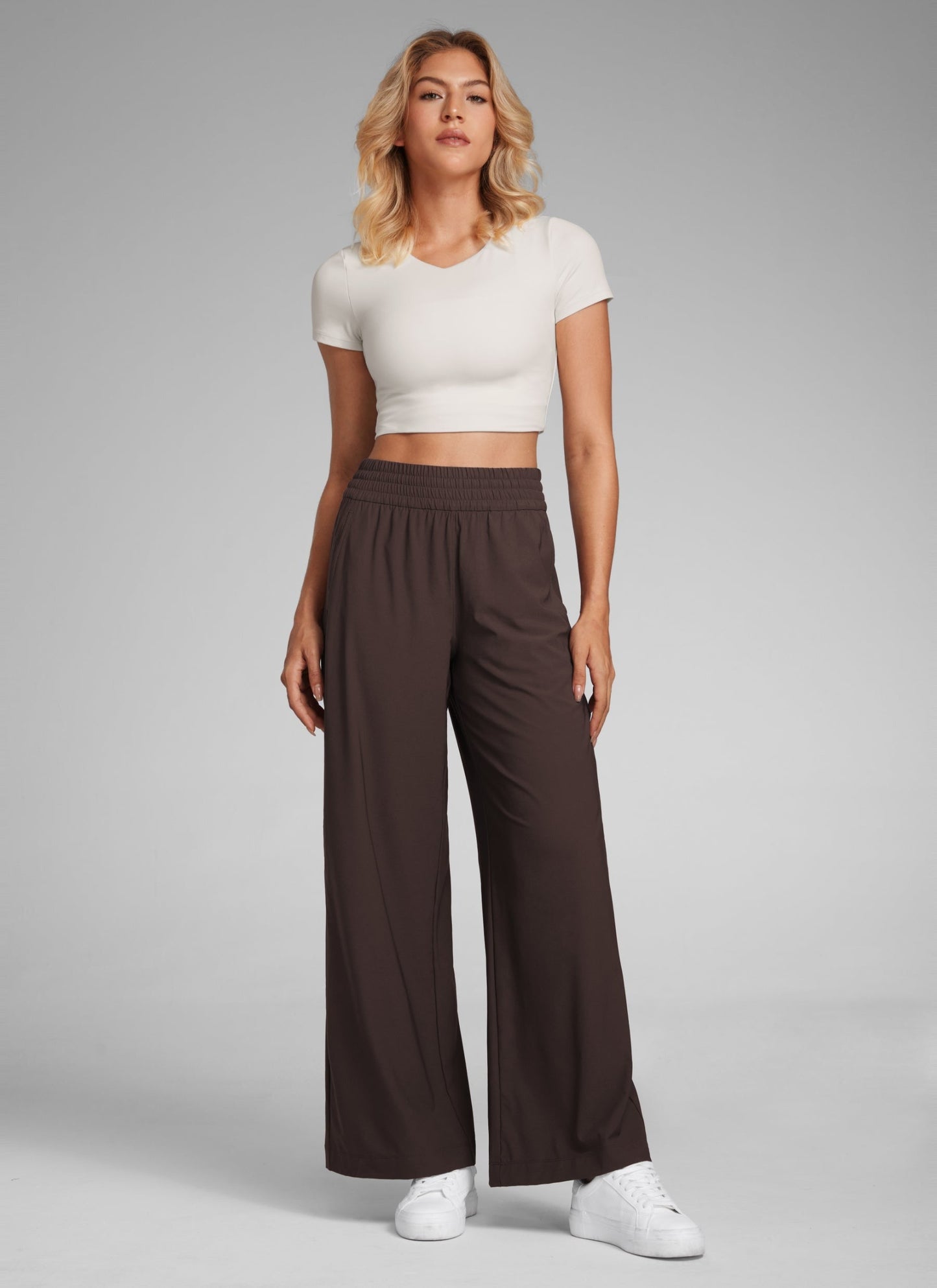 Feathery-Fit Drapey Wide Leg Casual Pant 28"