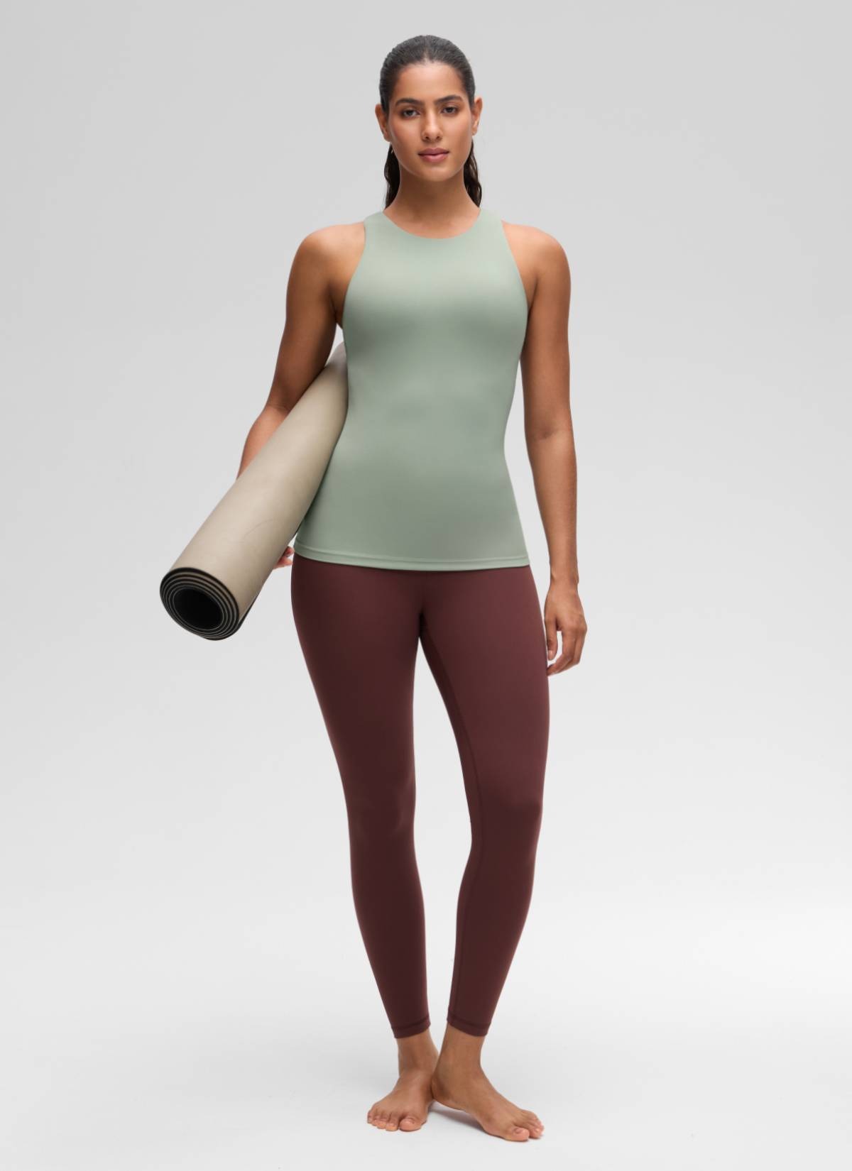Butterluxe Hip Length Built-in Bra Tanks High Neck