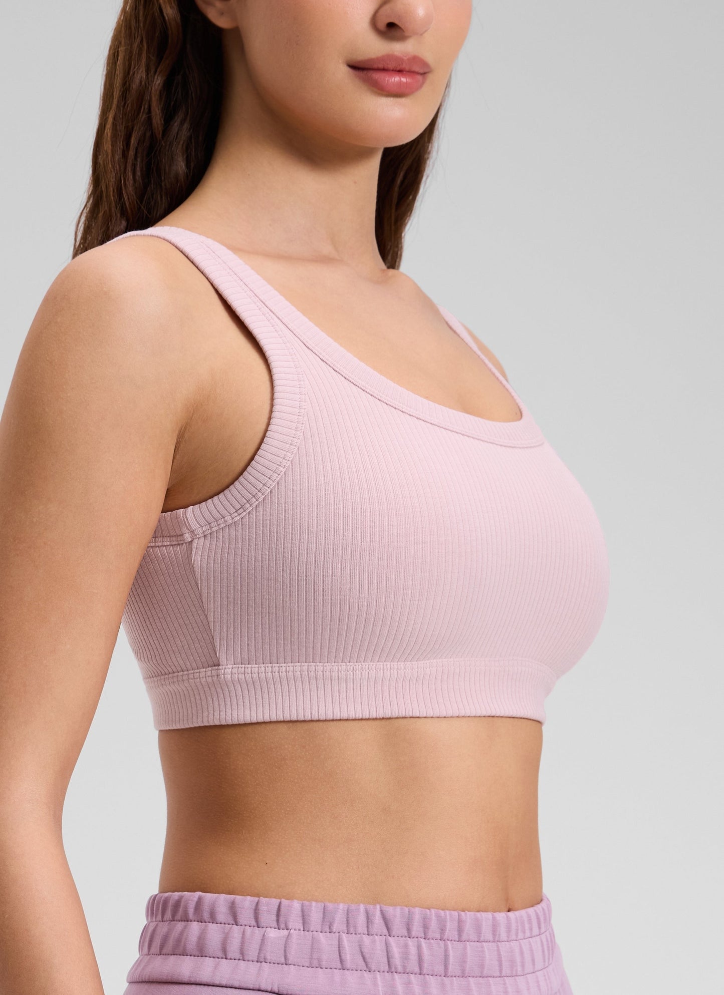 Ribbed U Back Sports Bra