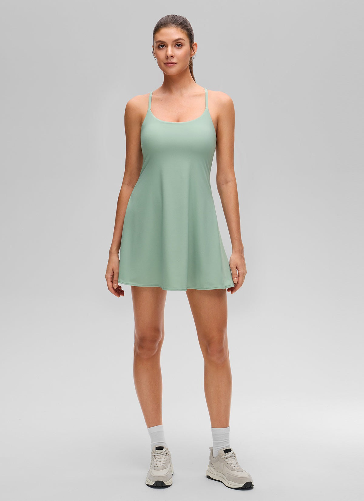 Feathery-Fit Drapey Built in Bra Liner Dress