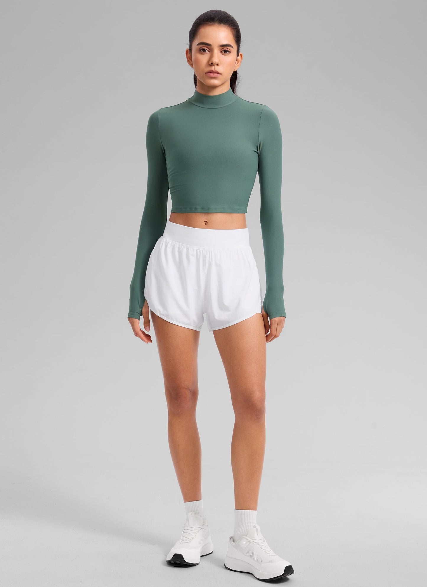 Cloudweight Mock Neck Crop Long Sleeve