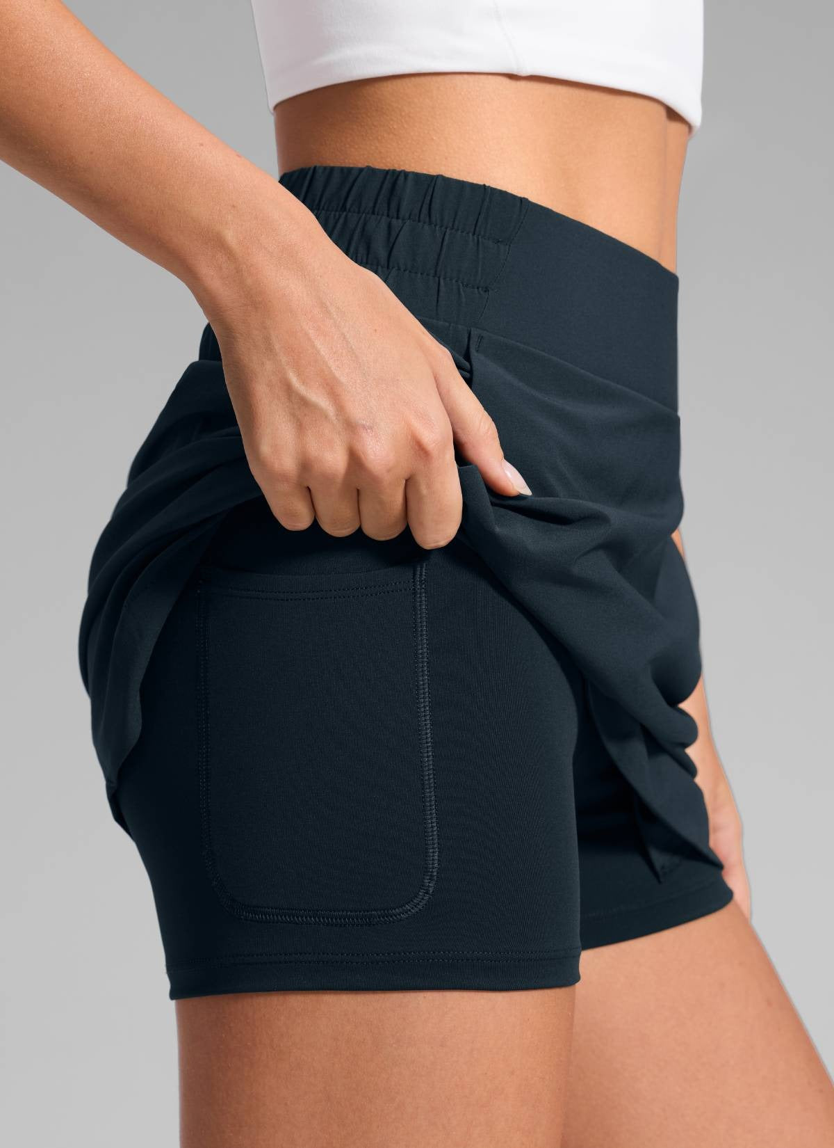 Feathery-Fit Soft Pocket High Rise Skirt 15''