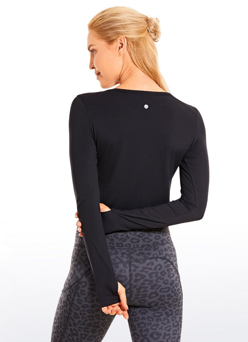 Brushed Thumbhole Cropped Long Sleeve