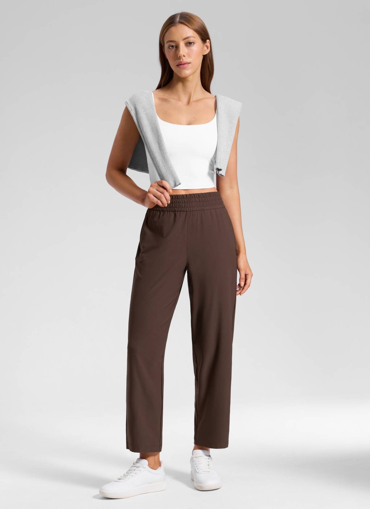 Feathery-Fit Drapey Tapered Ankle Pant 27"
