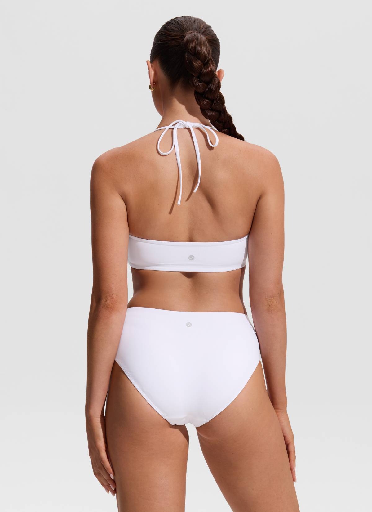 Halter Crewneck Self Tie Bikini Top