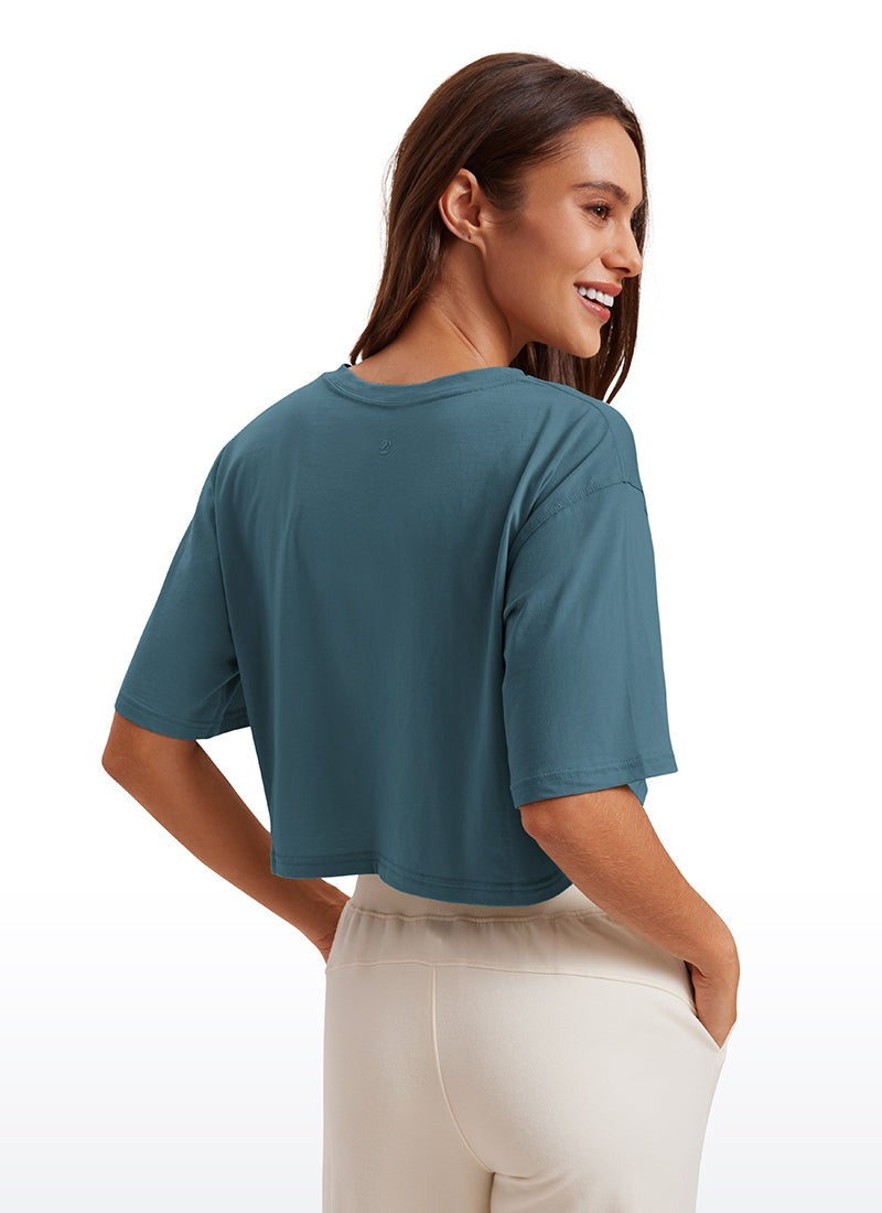 Pima Cotton Cropped Short Sleeve
