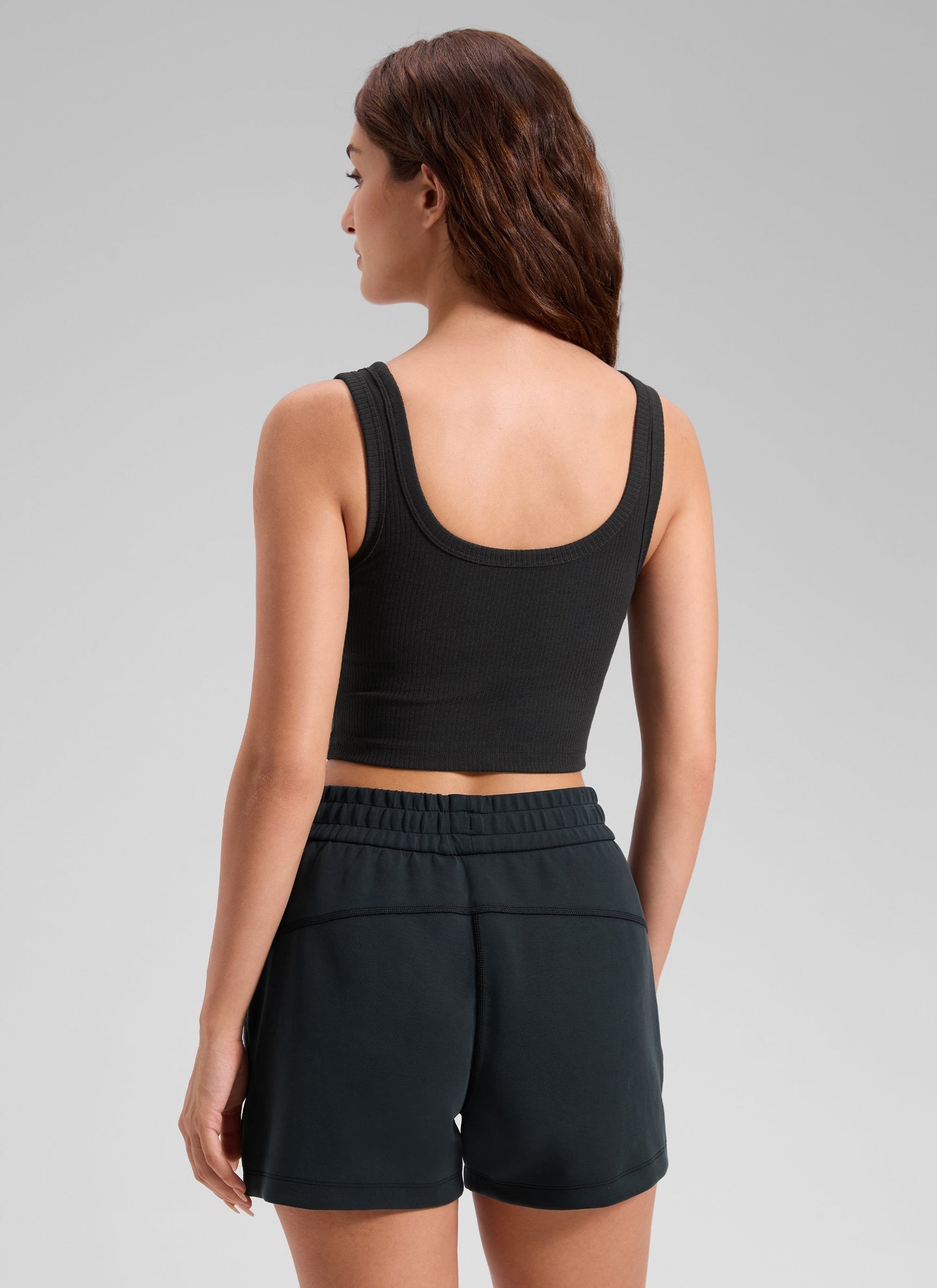 Ribbed U Neck Built in Bra Tank