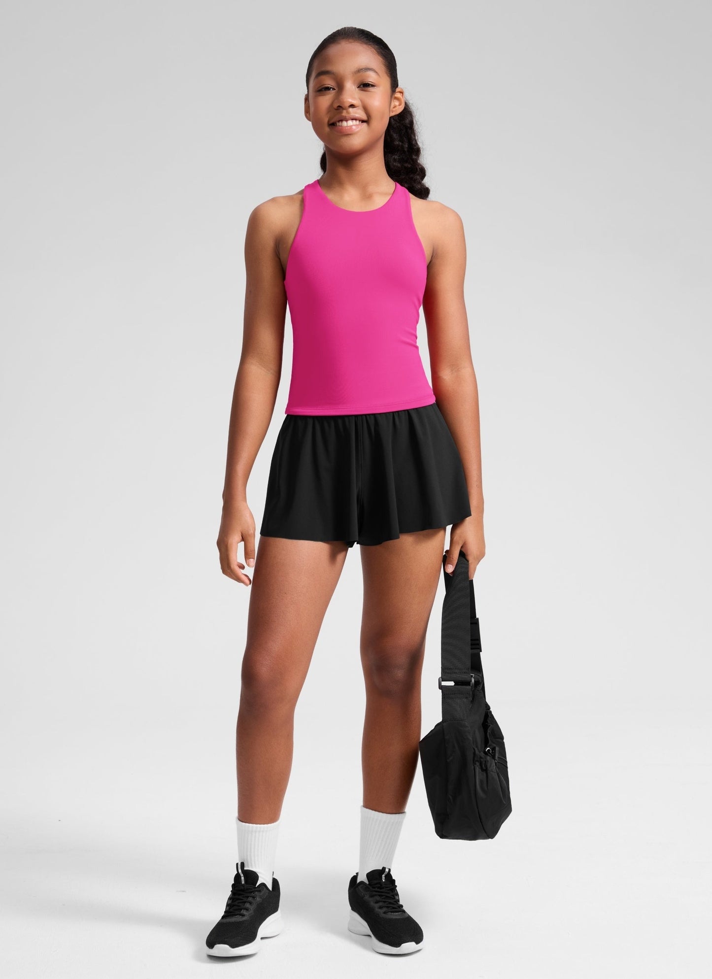 Butterluxe Girls Double Lined Racerback Tank Tops Waist Length