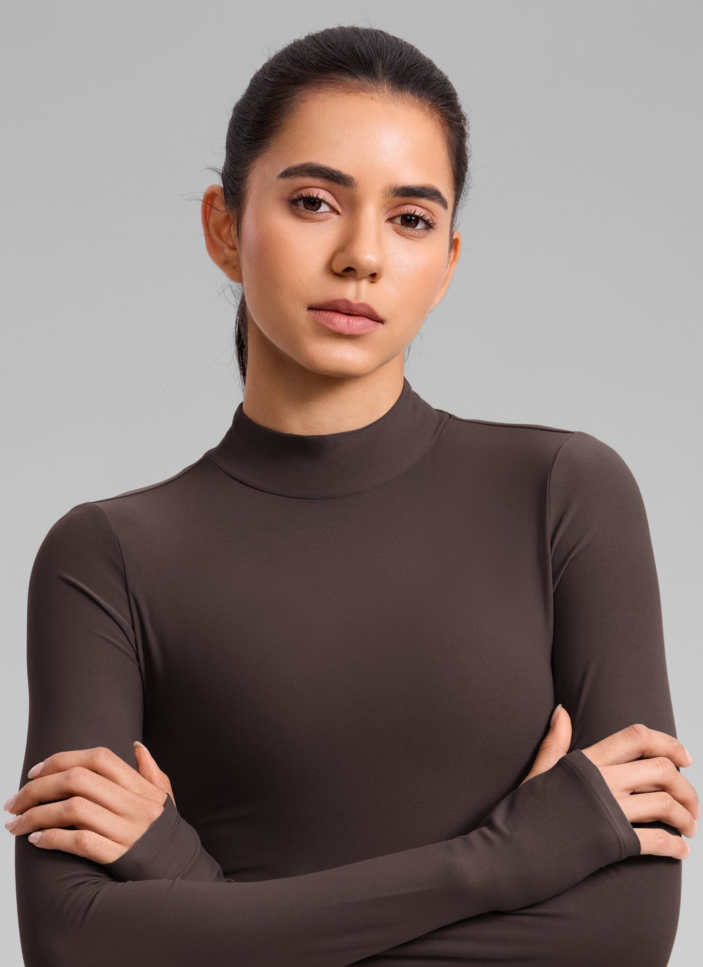 Cloudweight Mock Neck Crop Long Sleeve