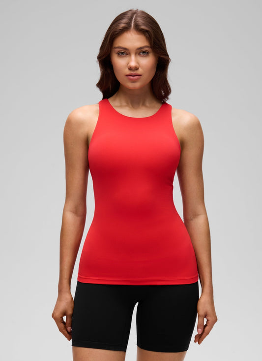 Butterluxe Hip Length Built-in Bra Tanks High Neck