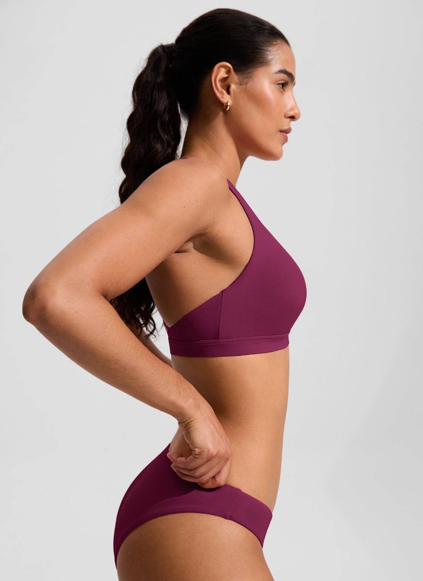 Twist Front Cut Out Cross Back Bikini Top