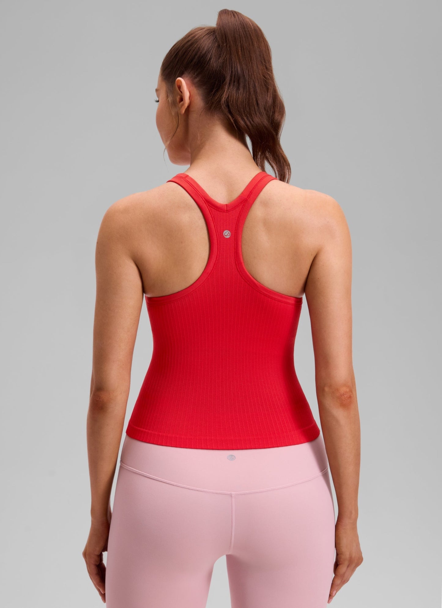 Seamless Racerback Built in Bra Ribbed Tank
