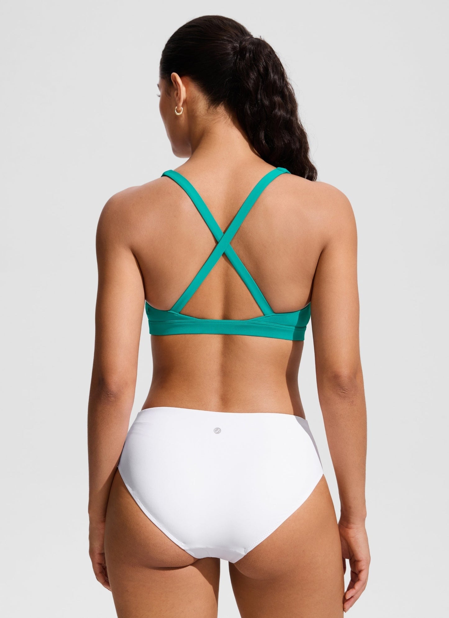 Twist Front Cut Out Cross Back Bikini Top