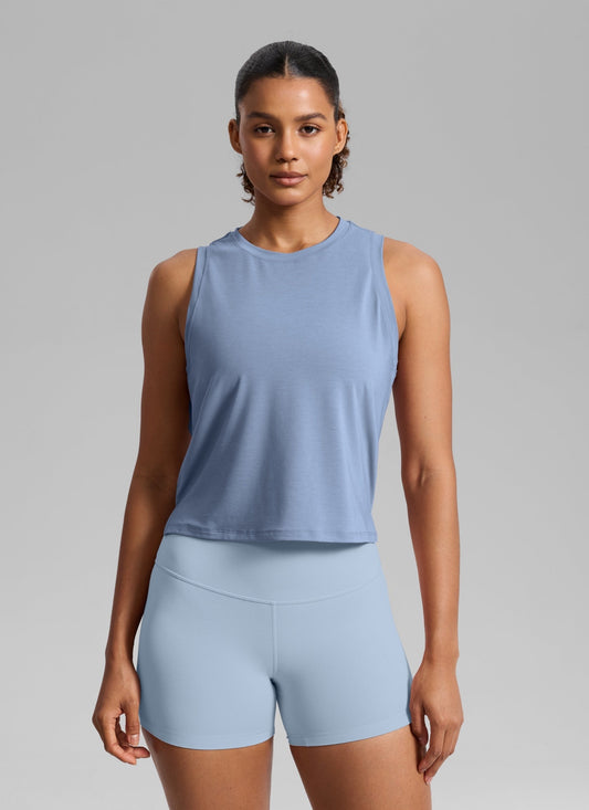 Quick Dry Crop Racerback Tank