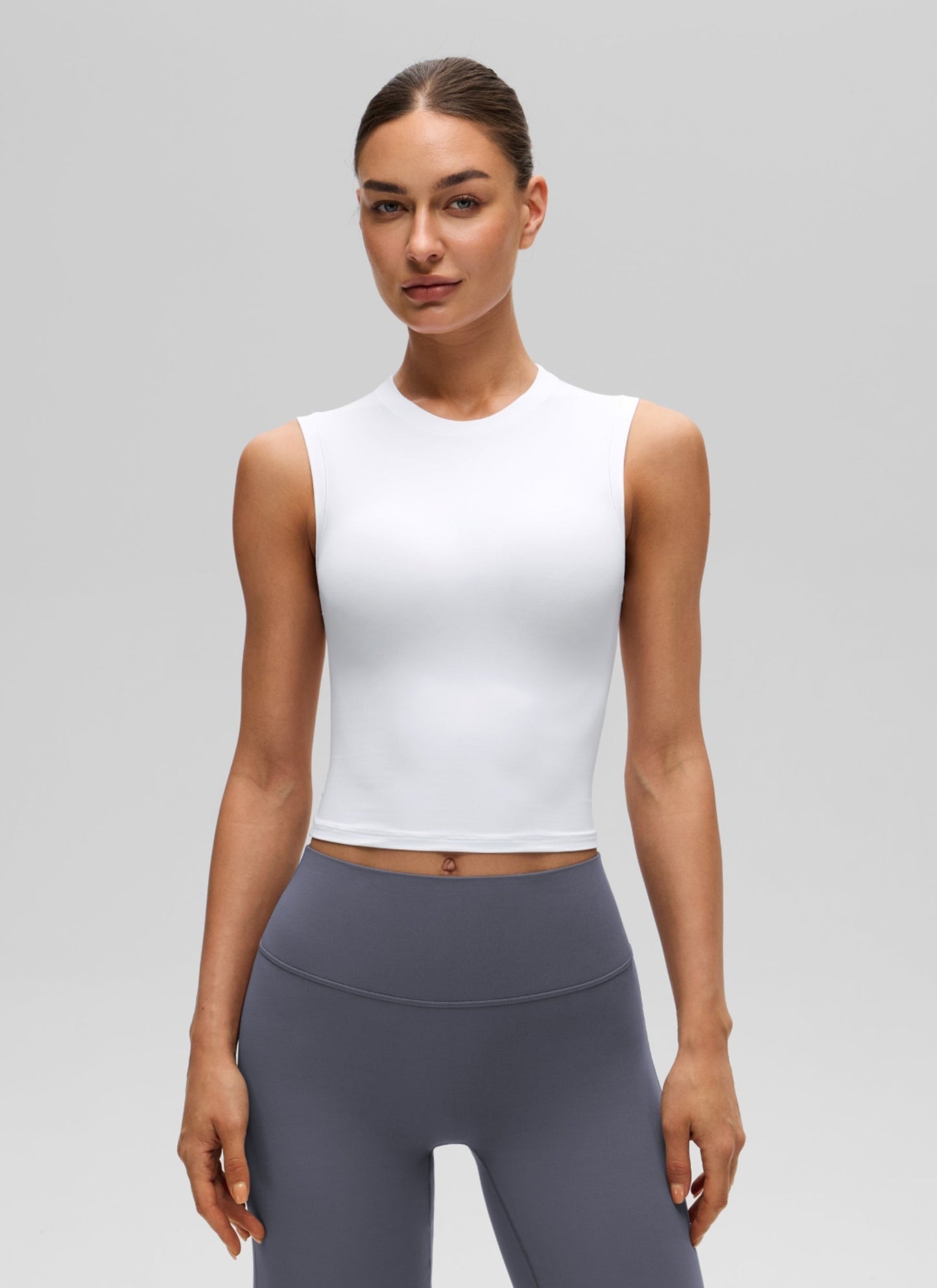 Softembrace High Neck Basic Crop Tight Tank