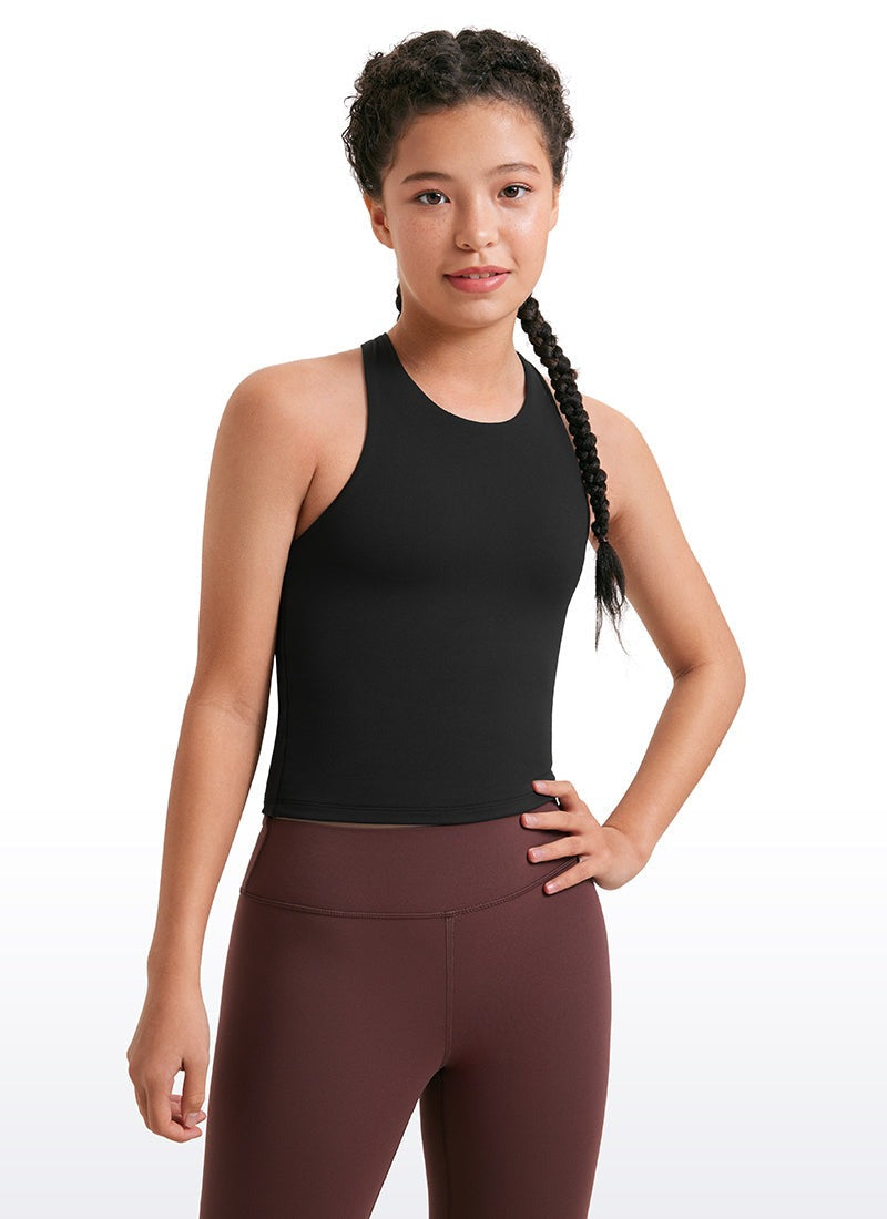 Butterluxe Girls Double Lined Racerback Tank Tops Waist Length