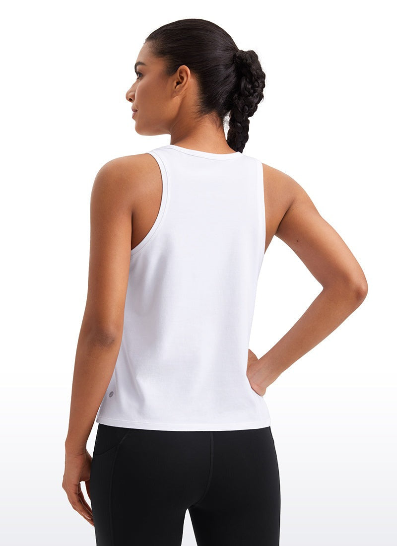 Pima Cotton Sleeveless Scoop Neck Tank