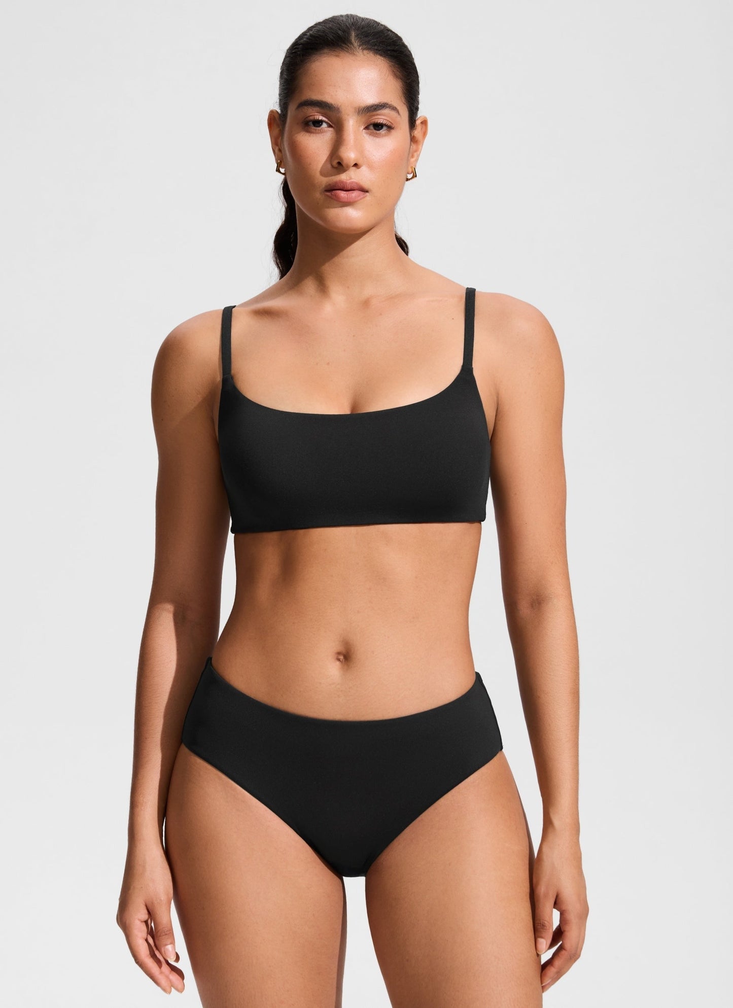 Scoop Neck Adjustable Strap Bikini Top