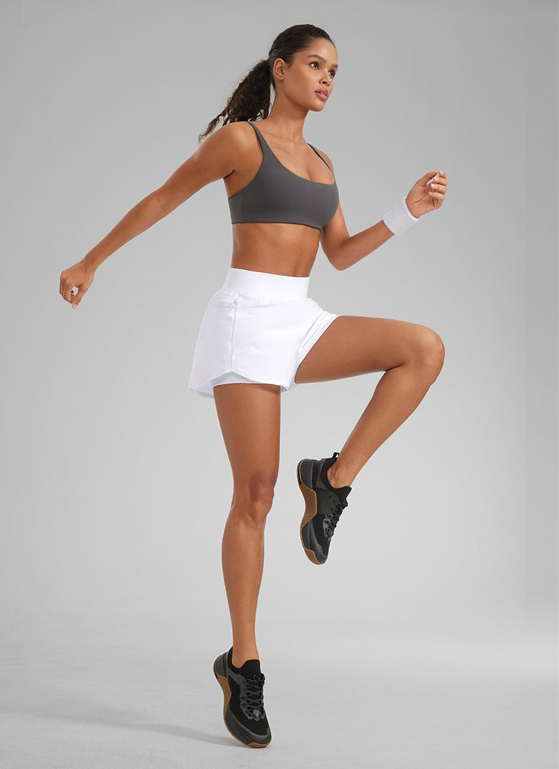 Feathery-Fit Soft 2 in 1 Zip Pocket Shorts 3"