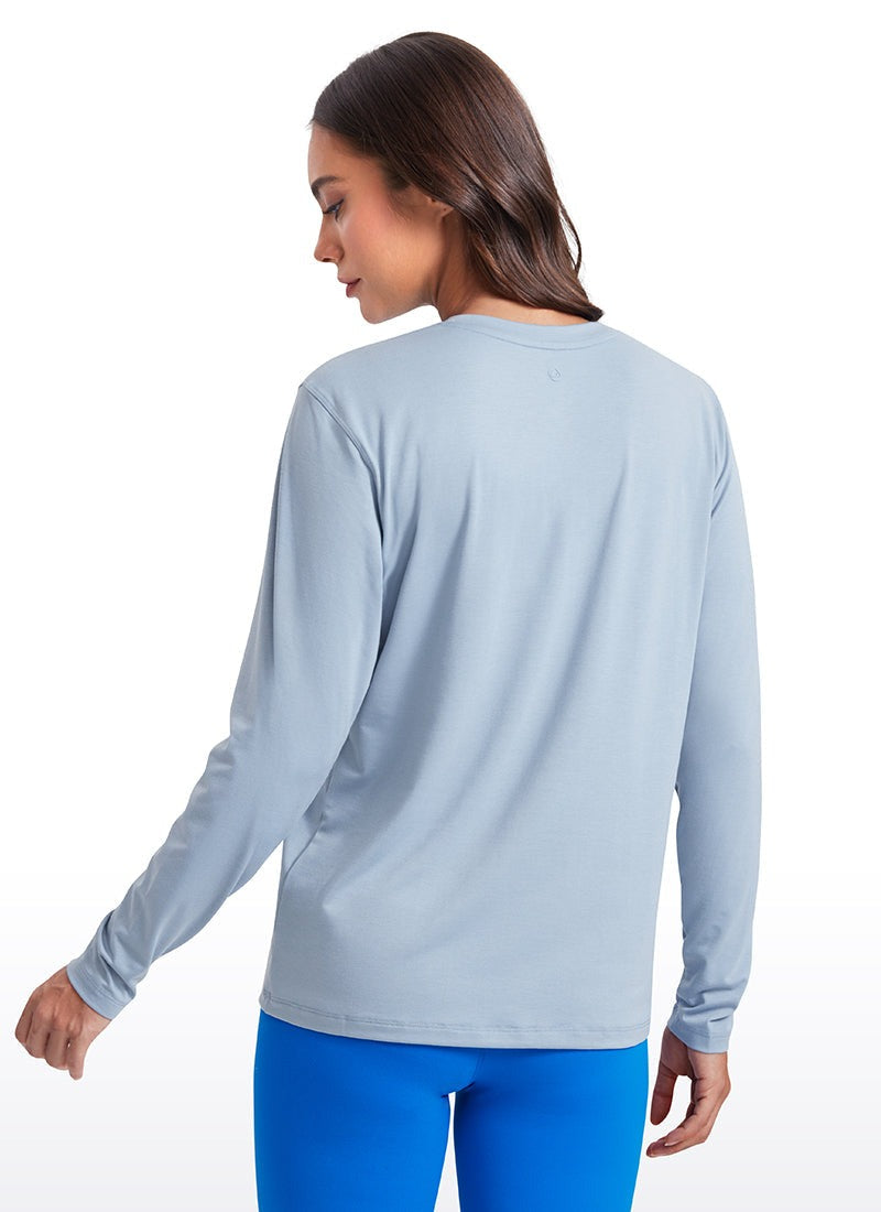Workout Hip Length Crewneck Long Sleeve
