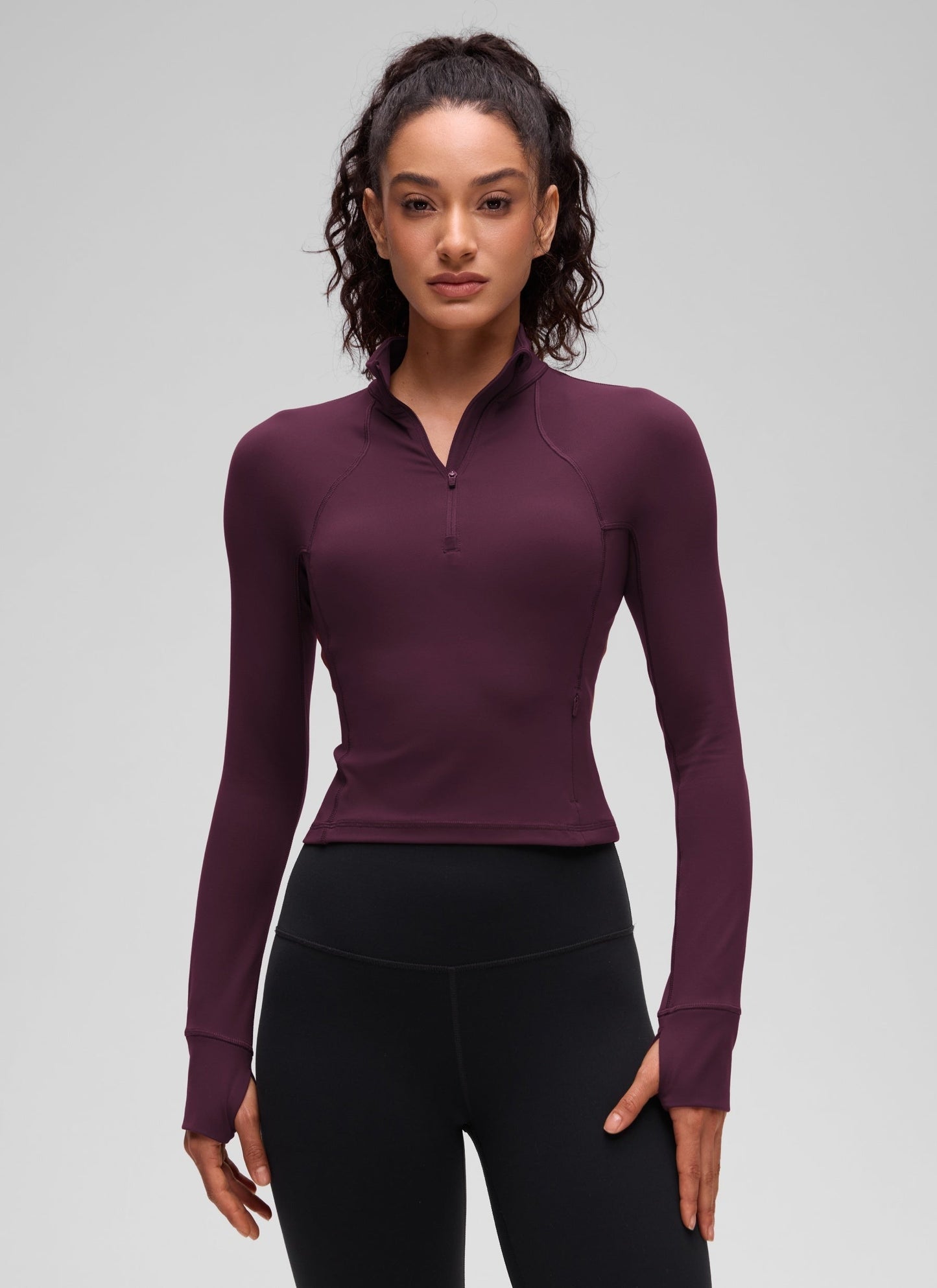 Butterluxe Half Zip Cropped Long Sleeve
