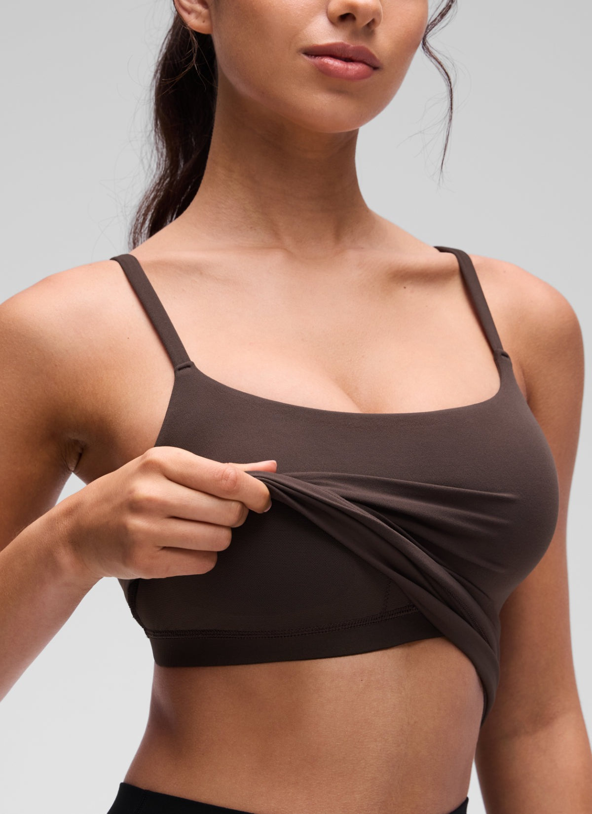 Softretch U Back Waist Length Built in Bra Tank