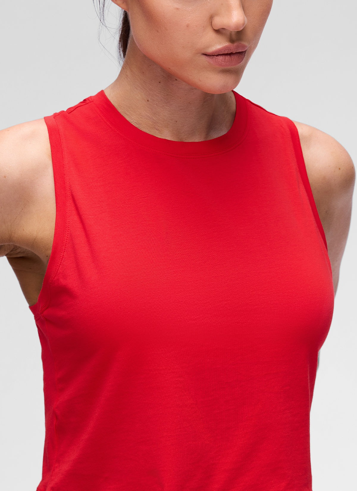 Pima Cotton Crewneck Crop Tank