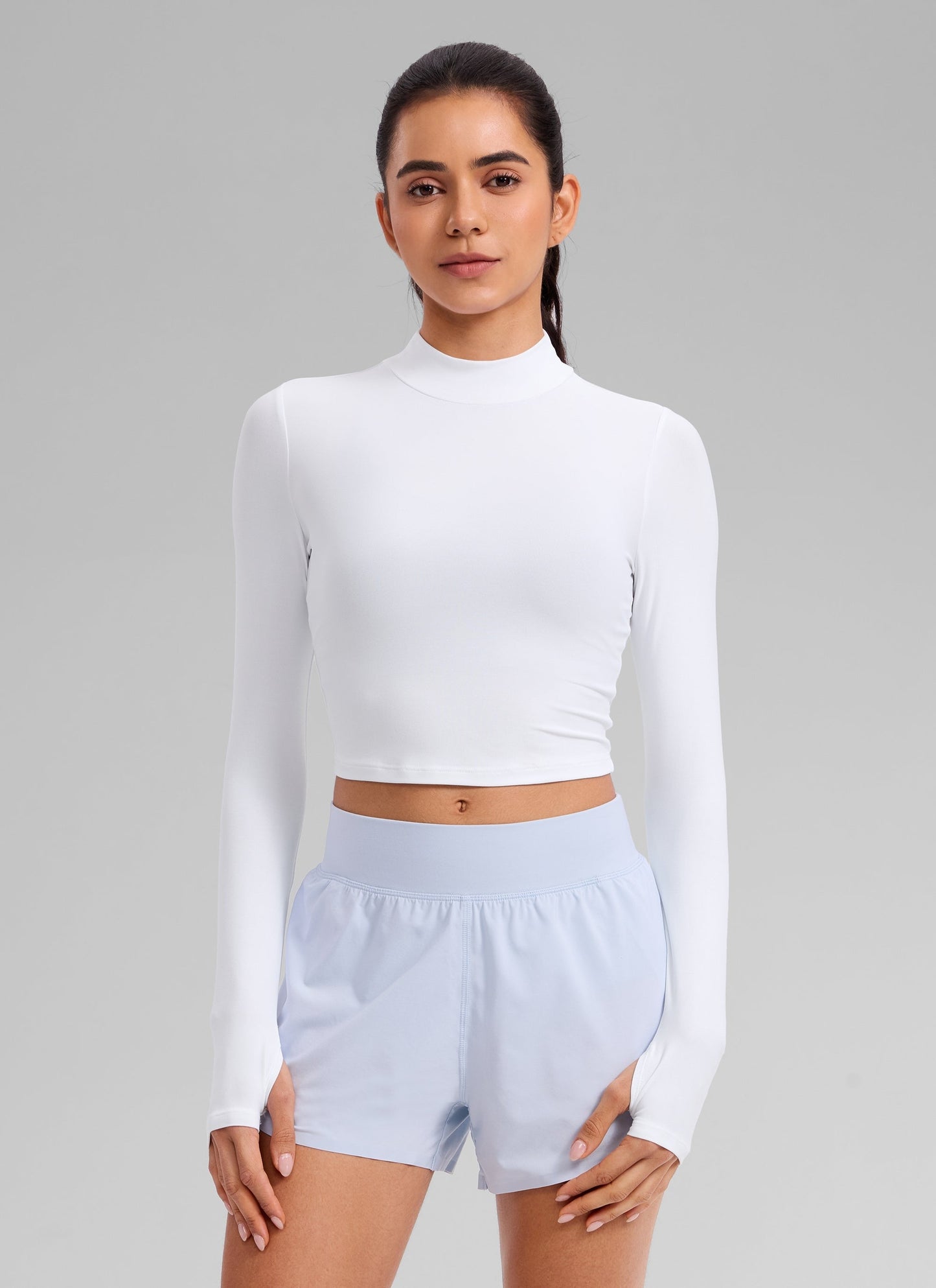Cloudweight Mock Neck Crop Long Sleeve