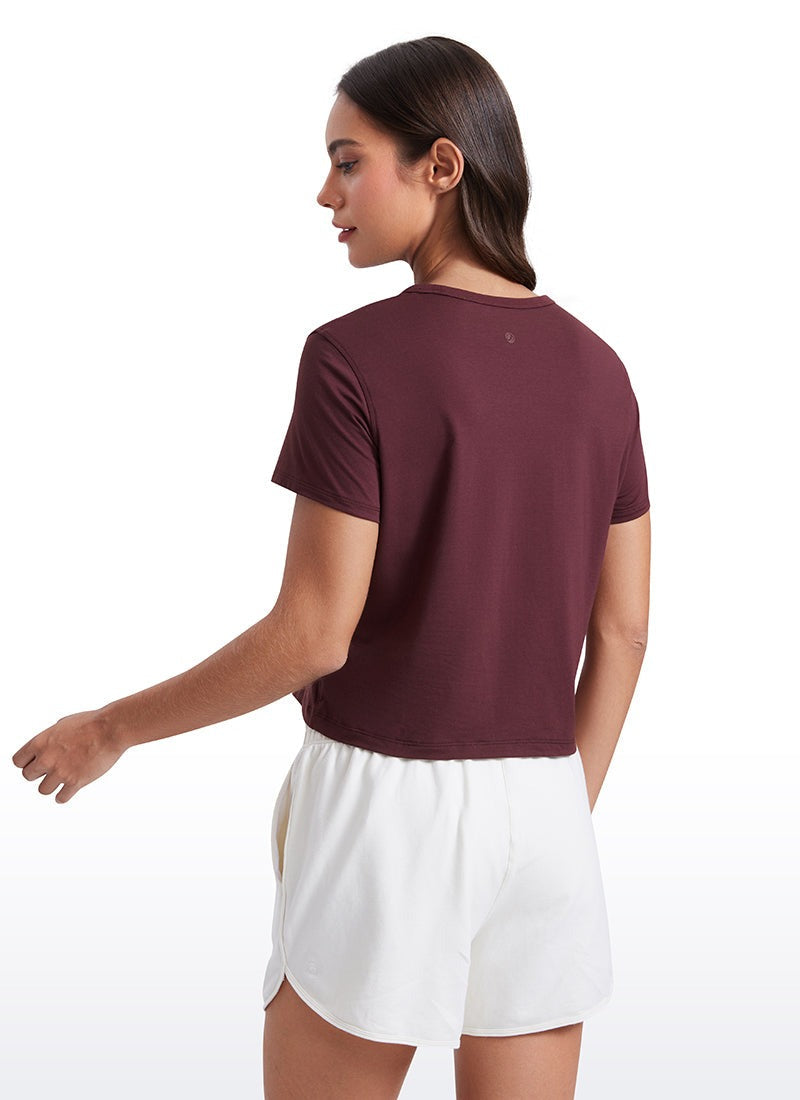 Pima Cotton Classic-Fit Cropped Short Sleeve