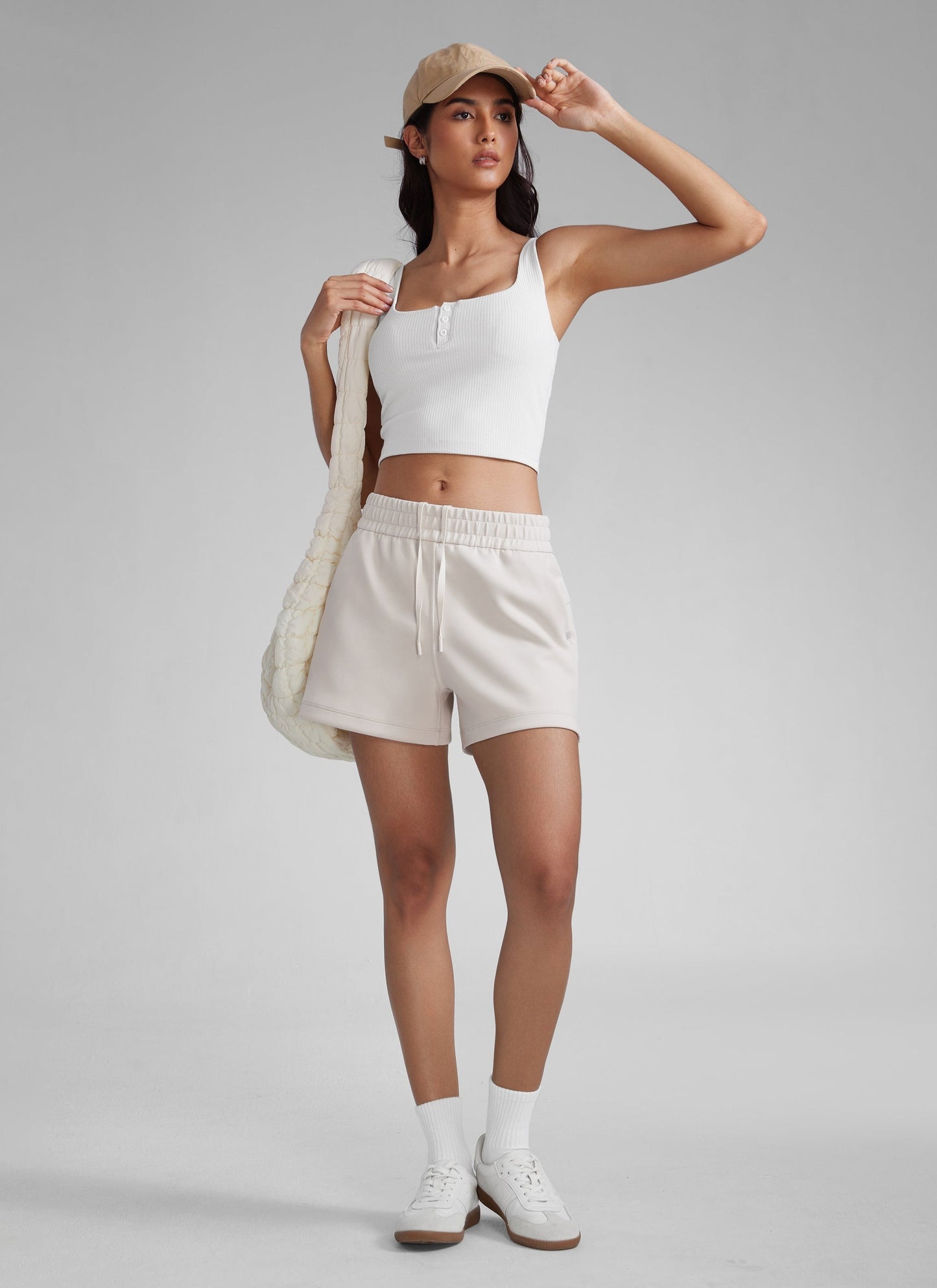 SoftAura Drawstring Pocket Sweat Shorts 4”