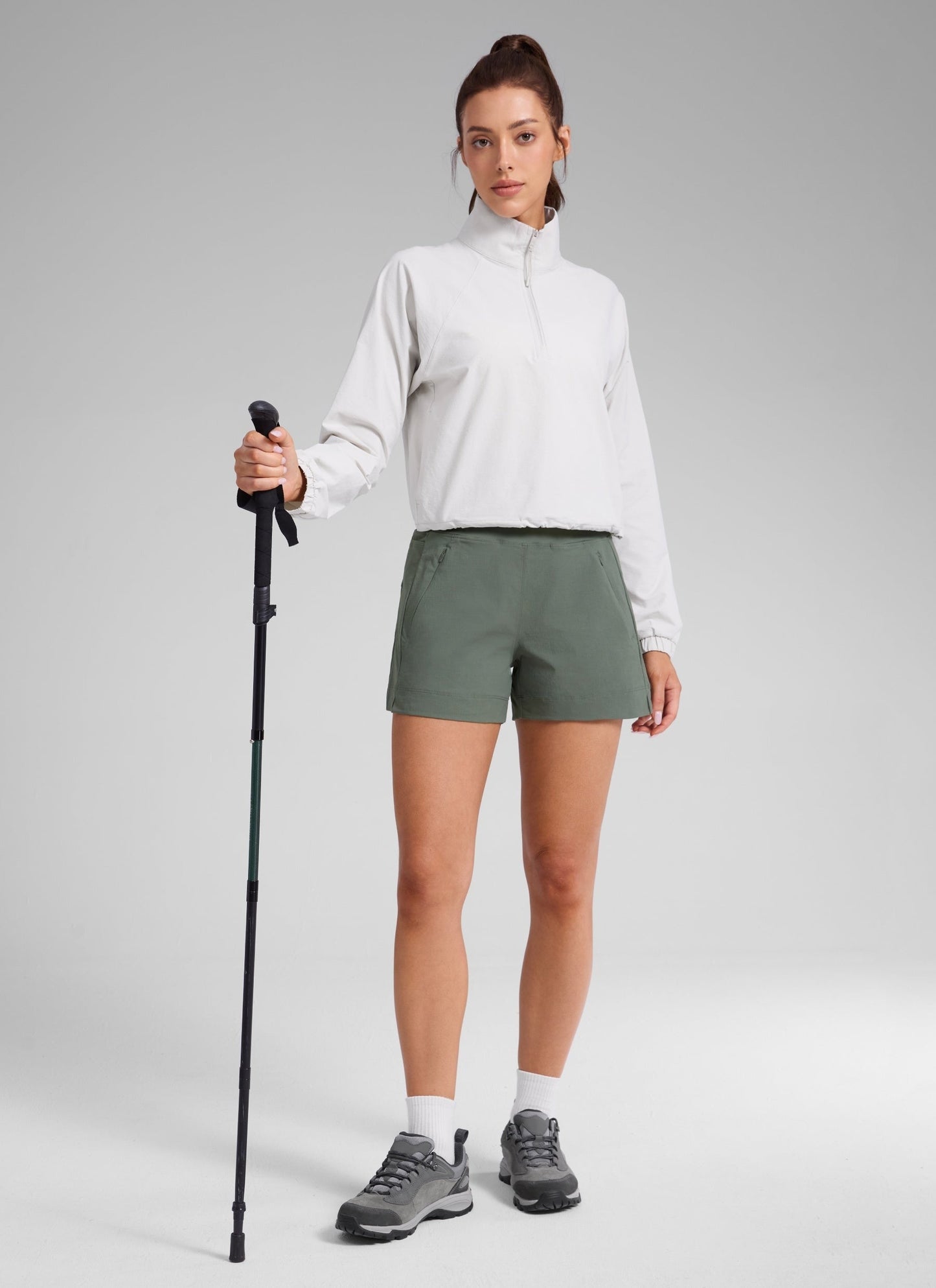 Ripstop Zip Pocket Mid Rise Shorts 4''