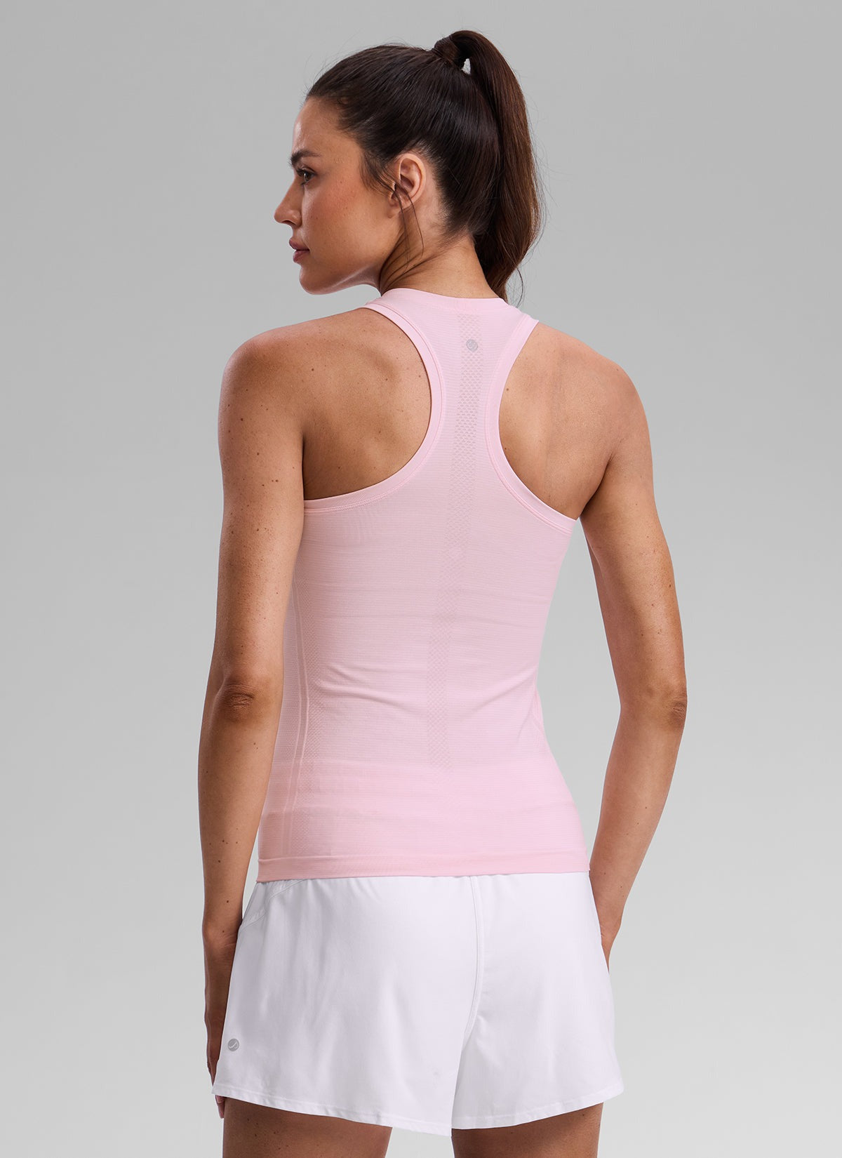 Seamless Racerback High Crewneck Hip Tank