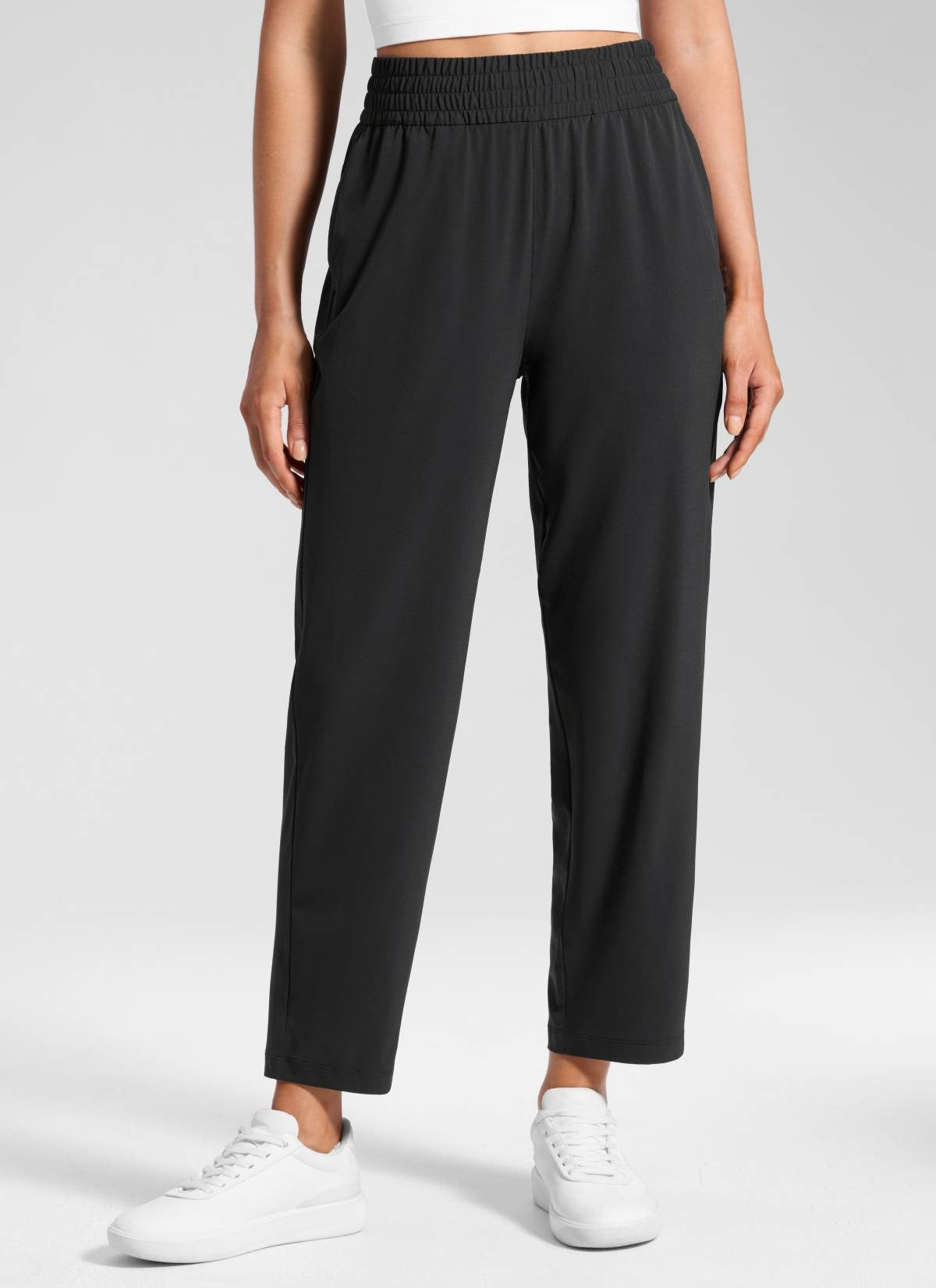 Feathery-Fit Drapey Tapered Ankle Pant 27"
