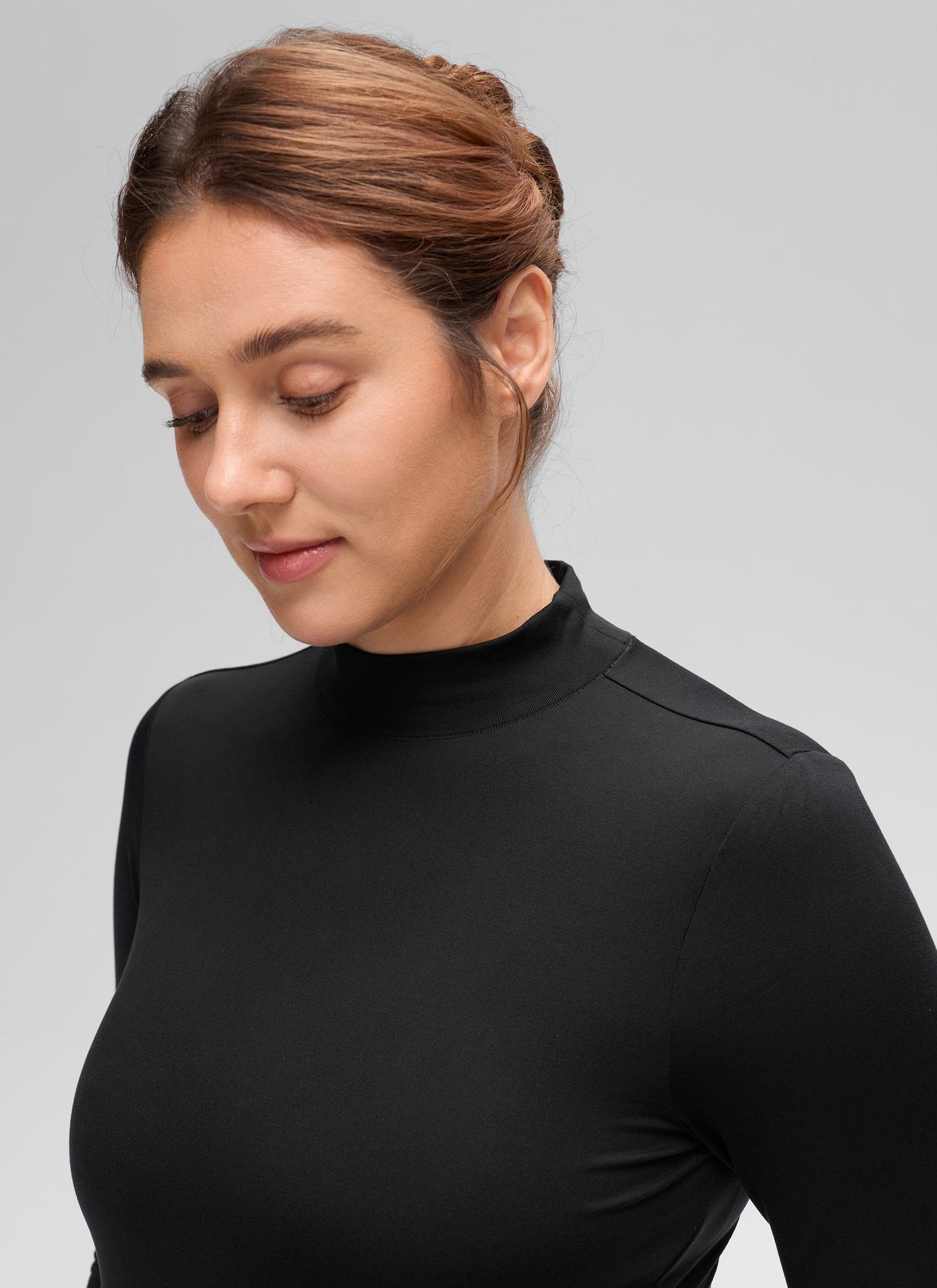 Cloud Jersey Maternity Mock Neck Ruched Shirt