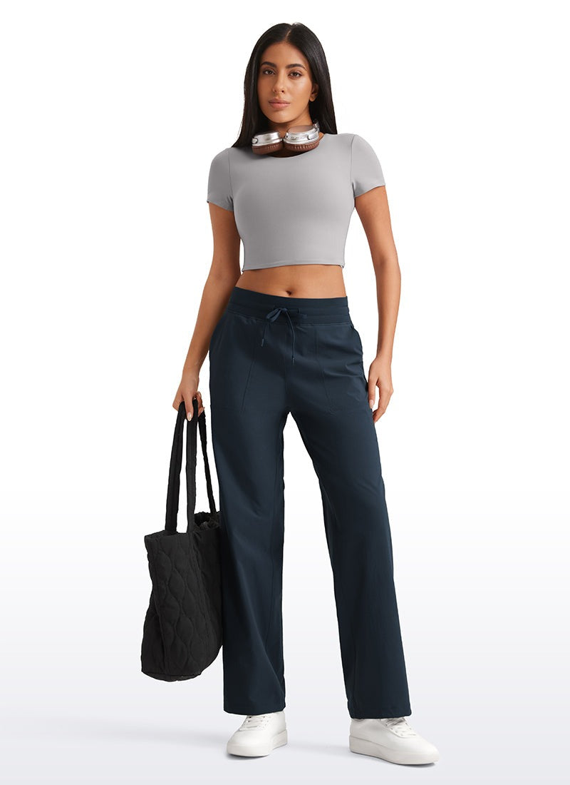 Strech Straight Leg High Rise Pant 30''