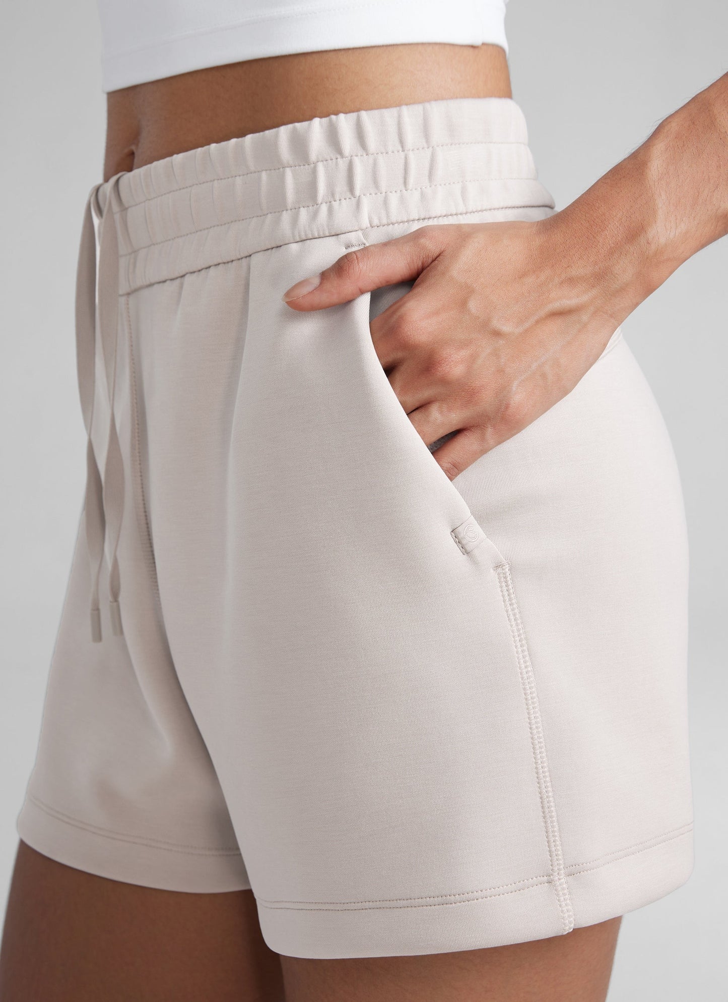 SoftAura Drawstring Pocket Sweat Shorts 4”
