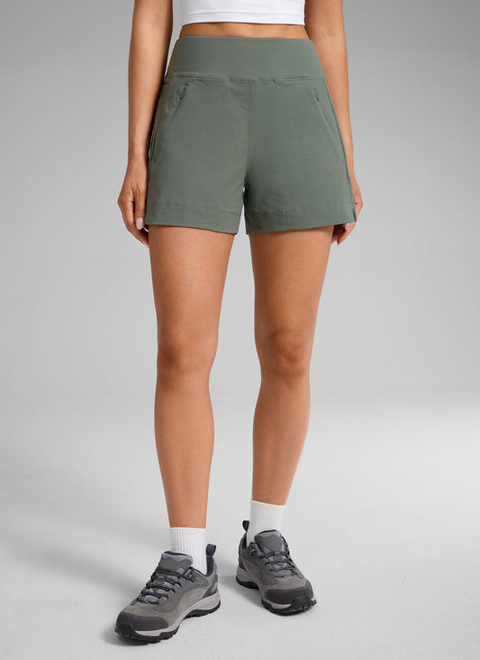 Ripstop Zip Pocket Mid Rise Shorts 4''