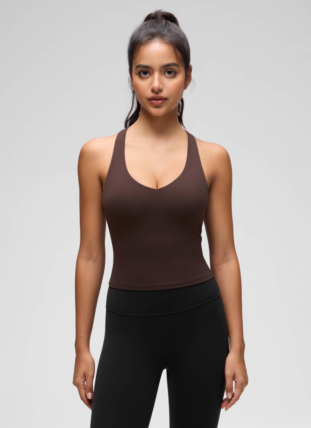 Butterluxe V Neck Racerback Shelf Bra Tank