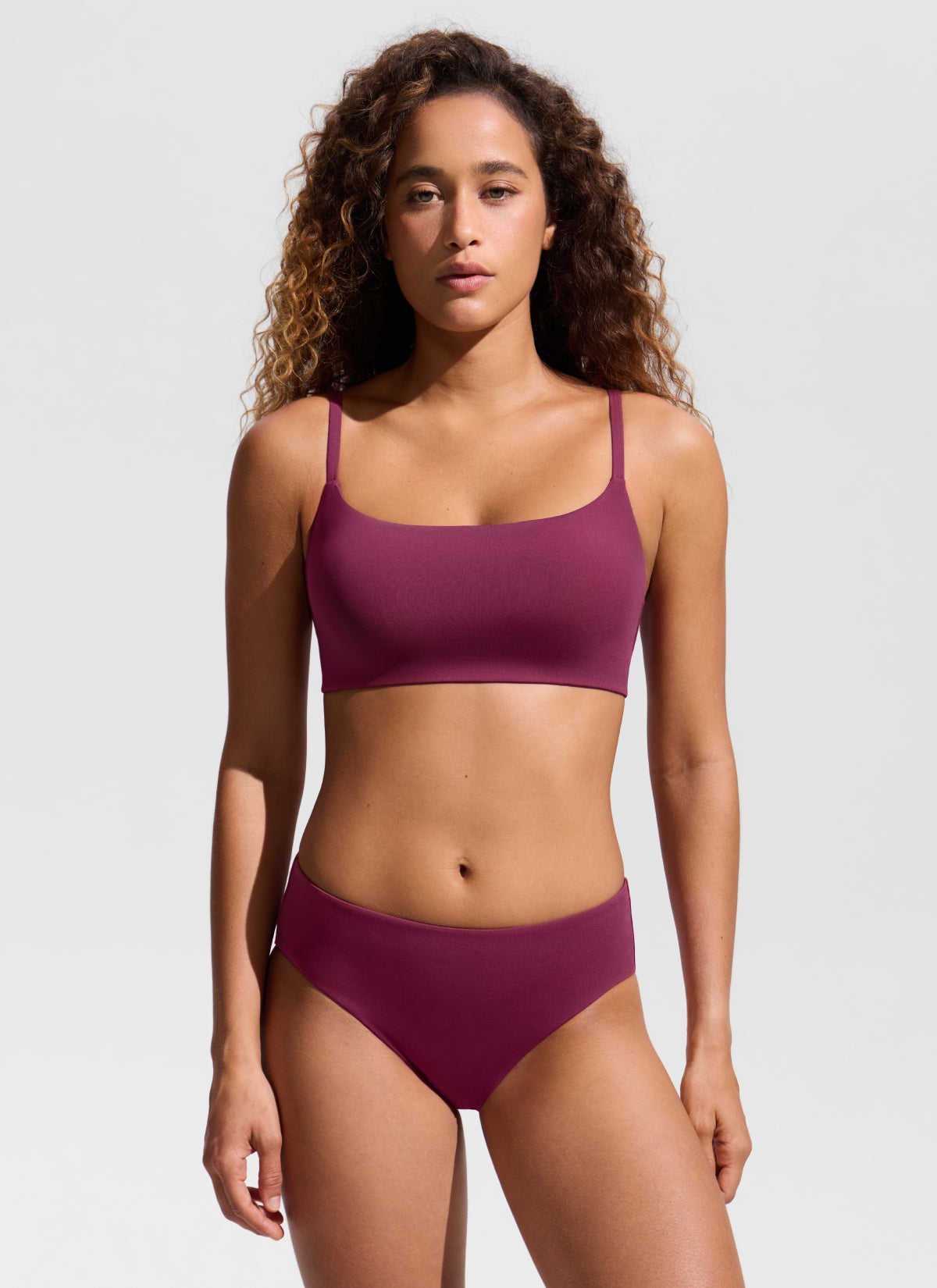 Scoop Neck Adjustable Strap D-DD Bikini Top