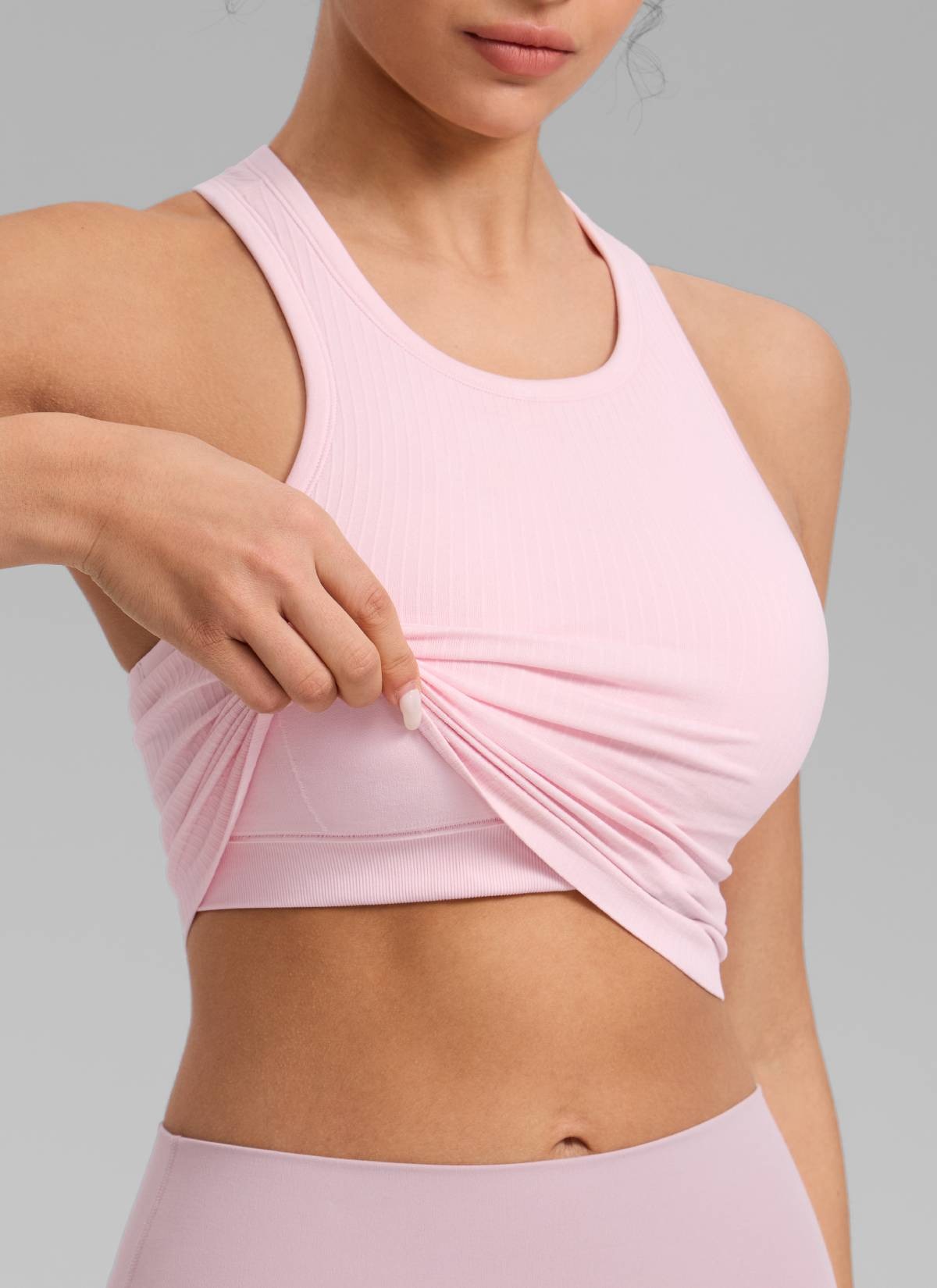 Seamless Ribbed Racerback Crop Tank