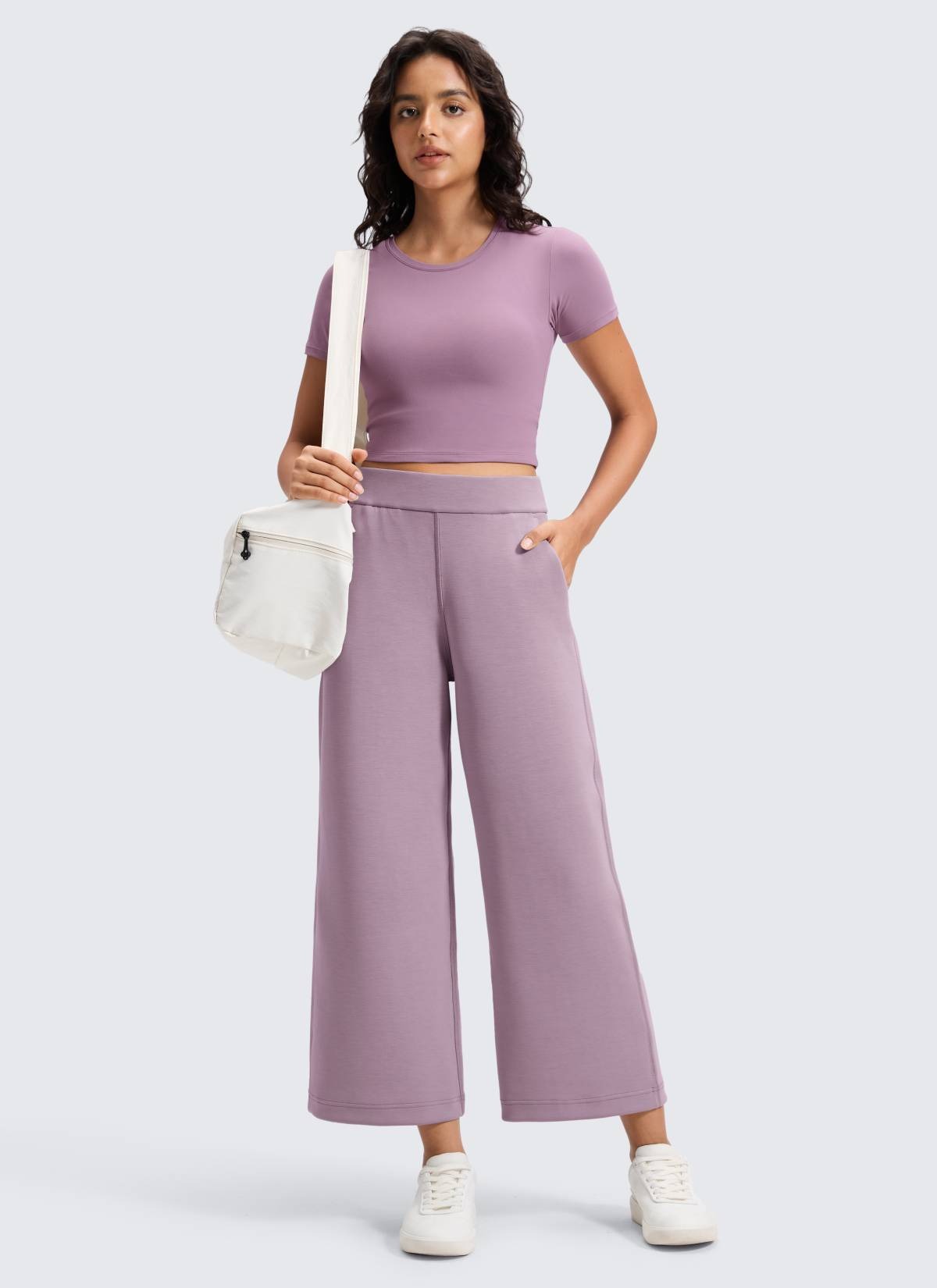 SoftAura Wide Leg Cropped Sweatpant 25"