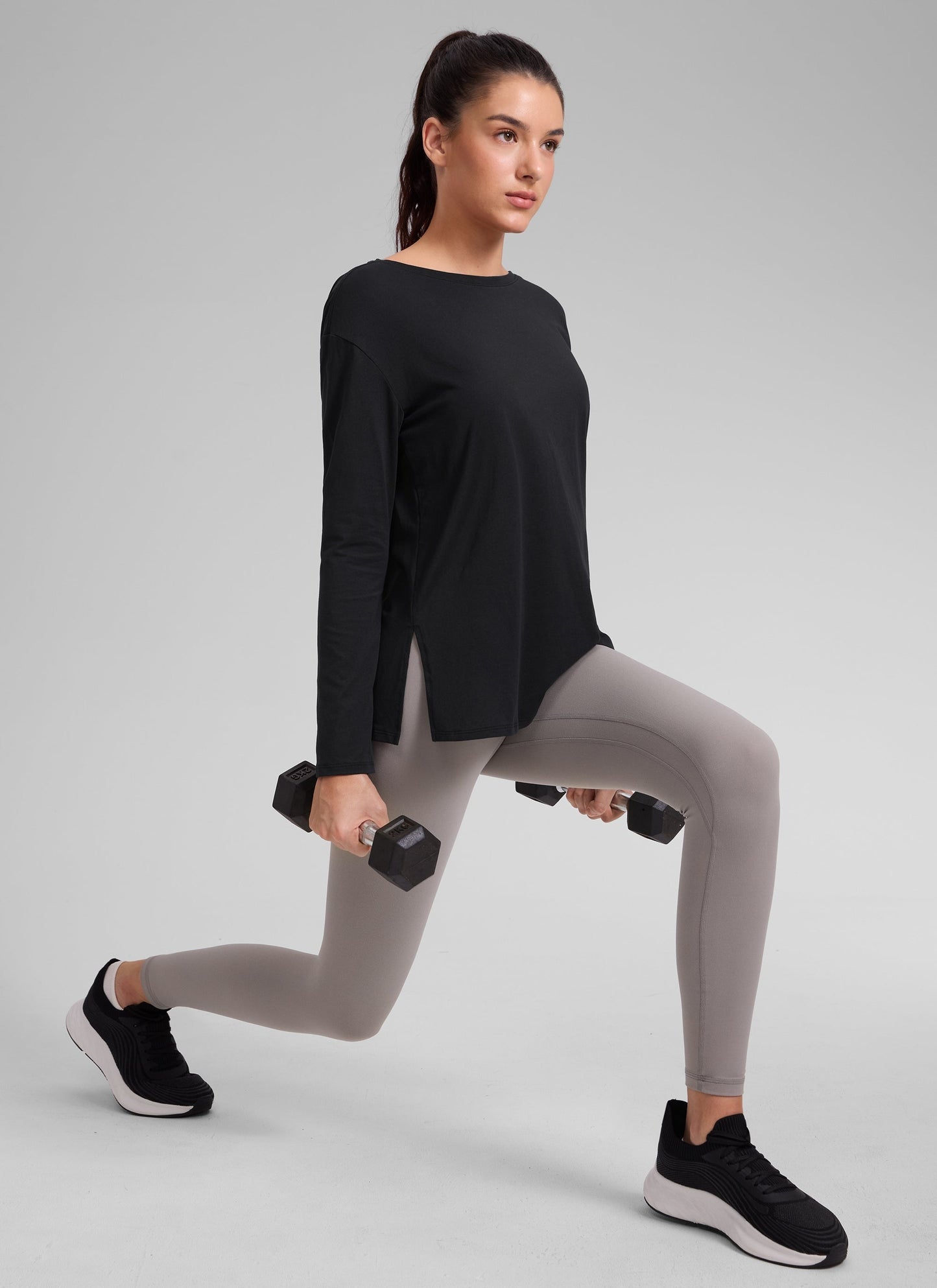 Cotton-Blend Boat Neck Long Sleeve