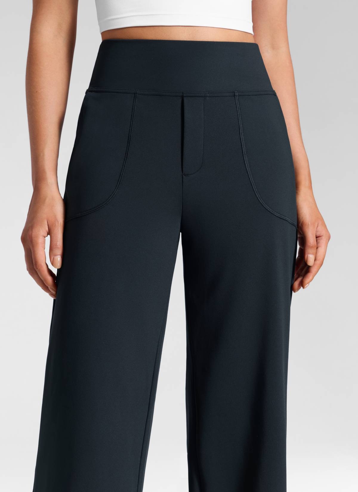 Wide Leg Faux Fly Pocket Pant 30"