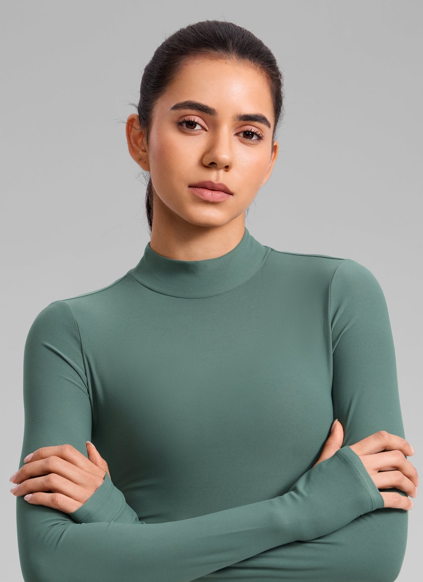 Cloudweight Mock Neck Crop Long Sleeve